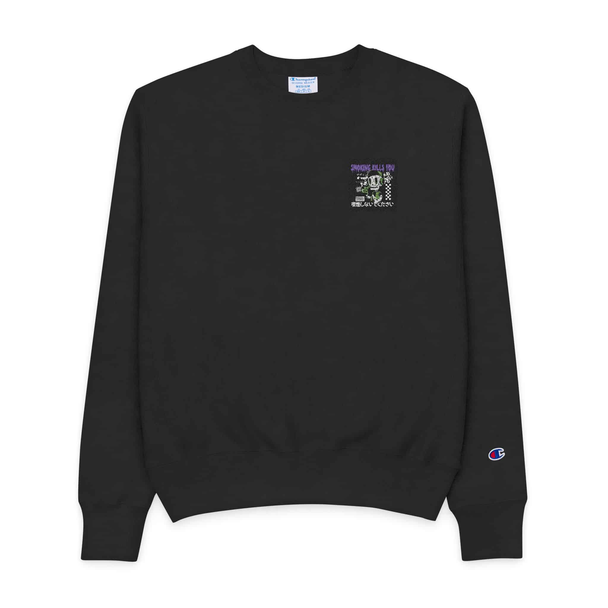 Smoking Kills You Skull Graphic Retro Design Vector (còpia) Mens Champion Crewneck Sweatshirt