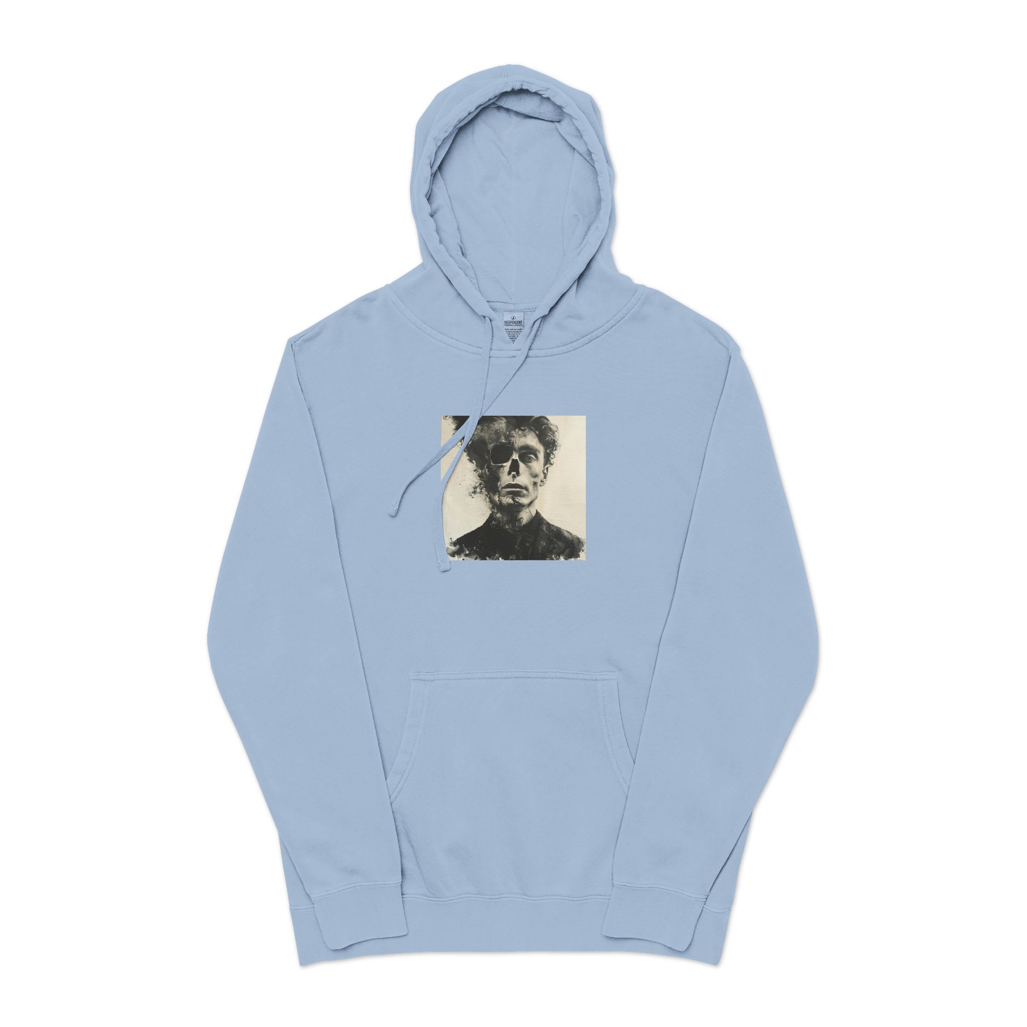 Surreal Skull Unisex Pigment Dyed Hoodie Embroidery - Image 17