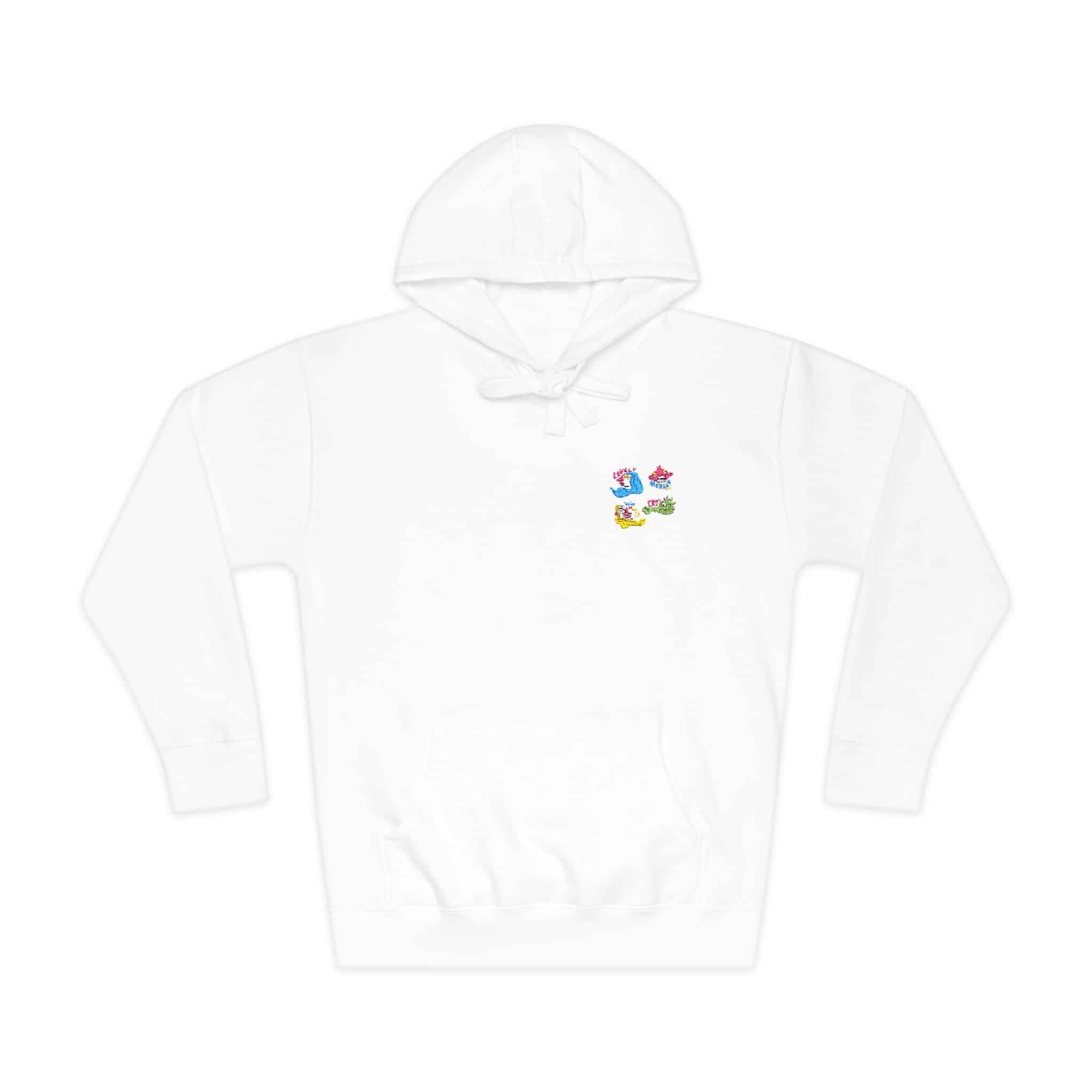 Collection Funny Hand Drawn Stickers Unisex Fleece Hoodie