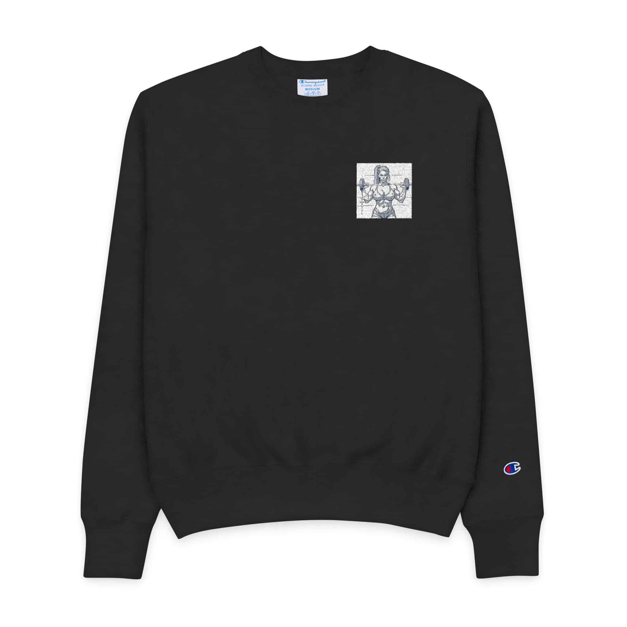 Crossfitt Girl V1 Mens Champion Crewneck Sweatshirt