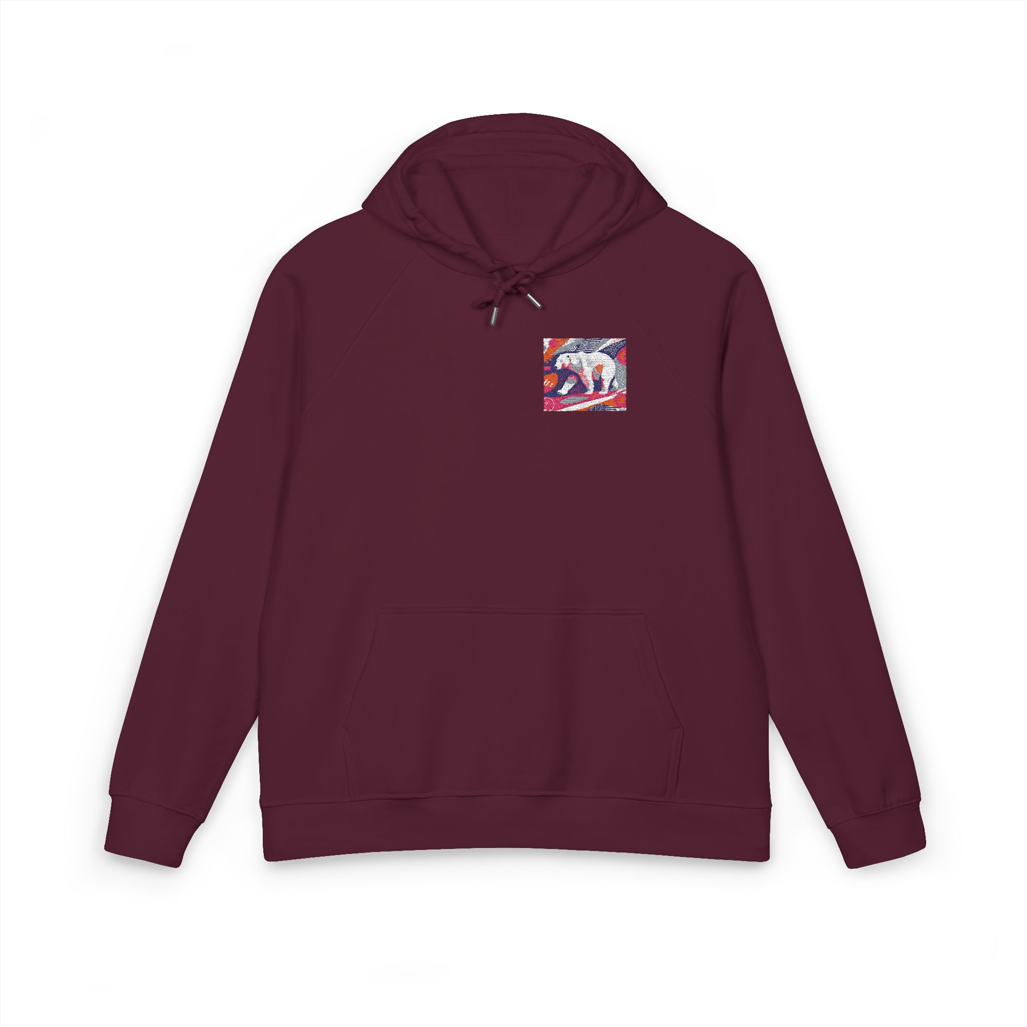 Polar Bear 4 Unisex Eco Raglan Hoodie Embroidery - Image 21