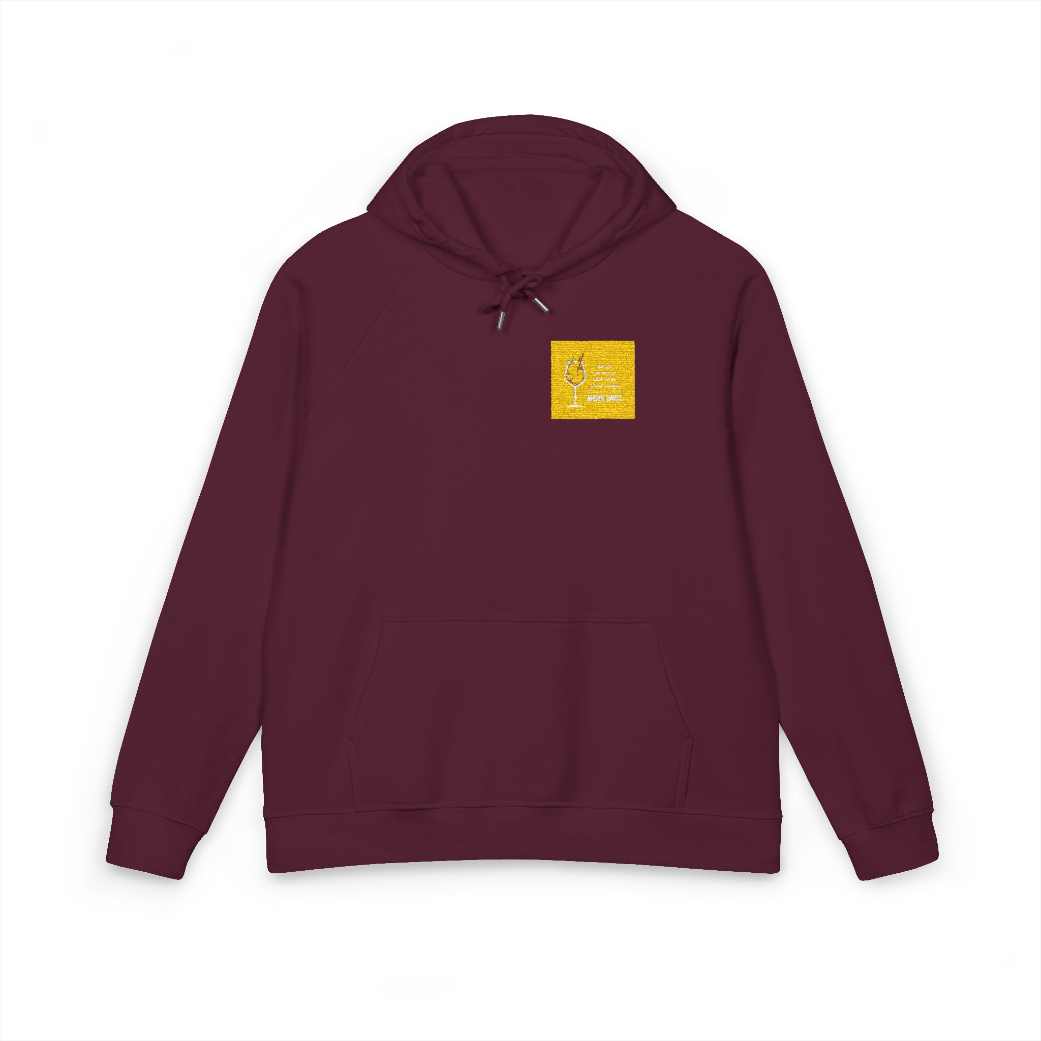 Vector Flat Illustration Modern Aperol Spritz Recipe Unisex Eco Raglan Hoodie Embroidery - Image 21
