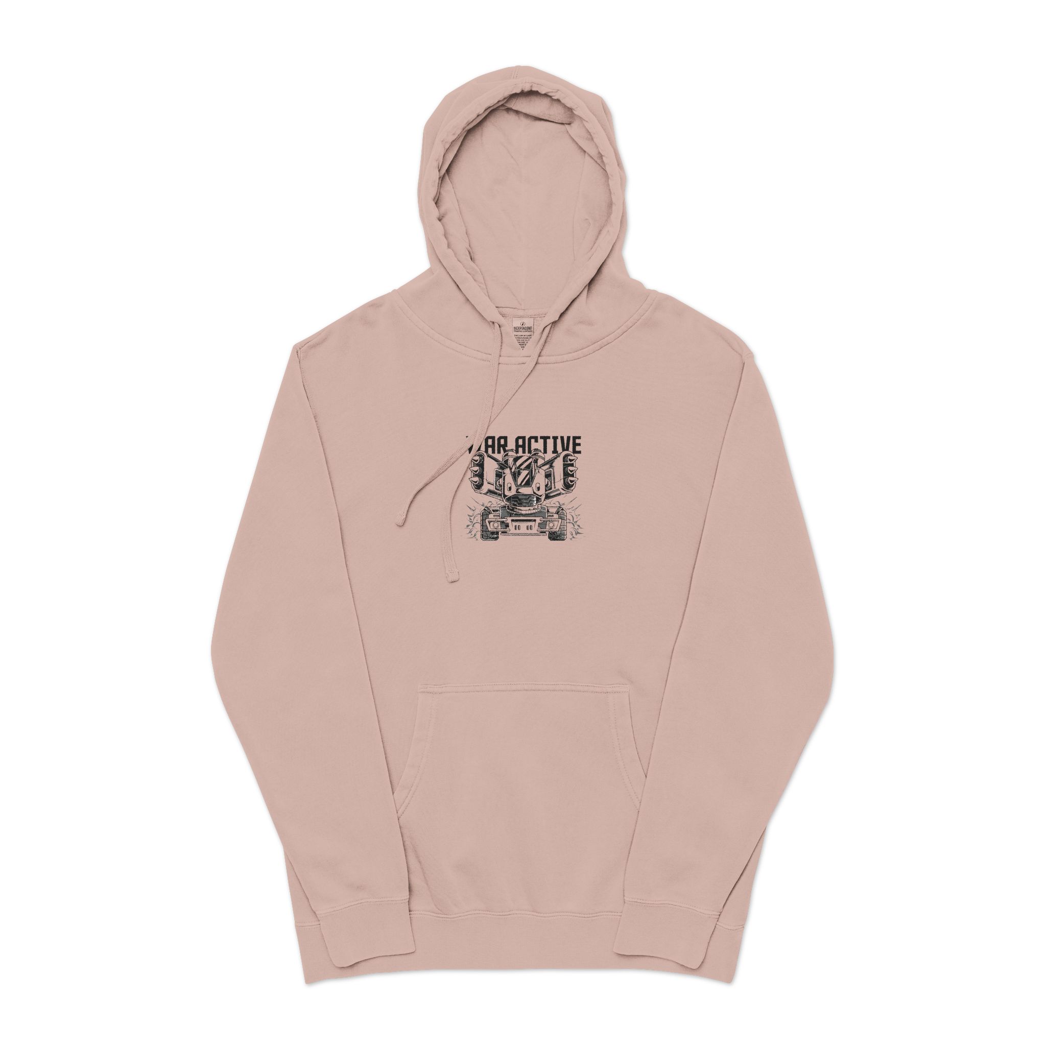 War Active 162515 Unisex Pigment Dyed Hoodie Embroidery