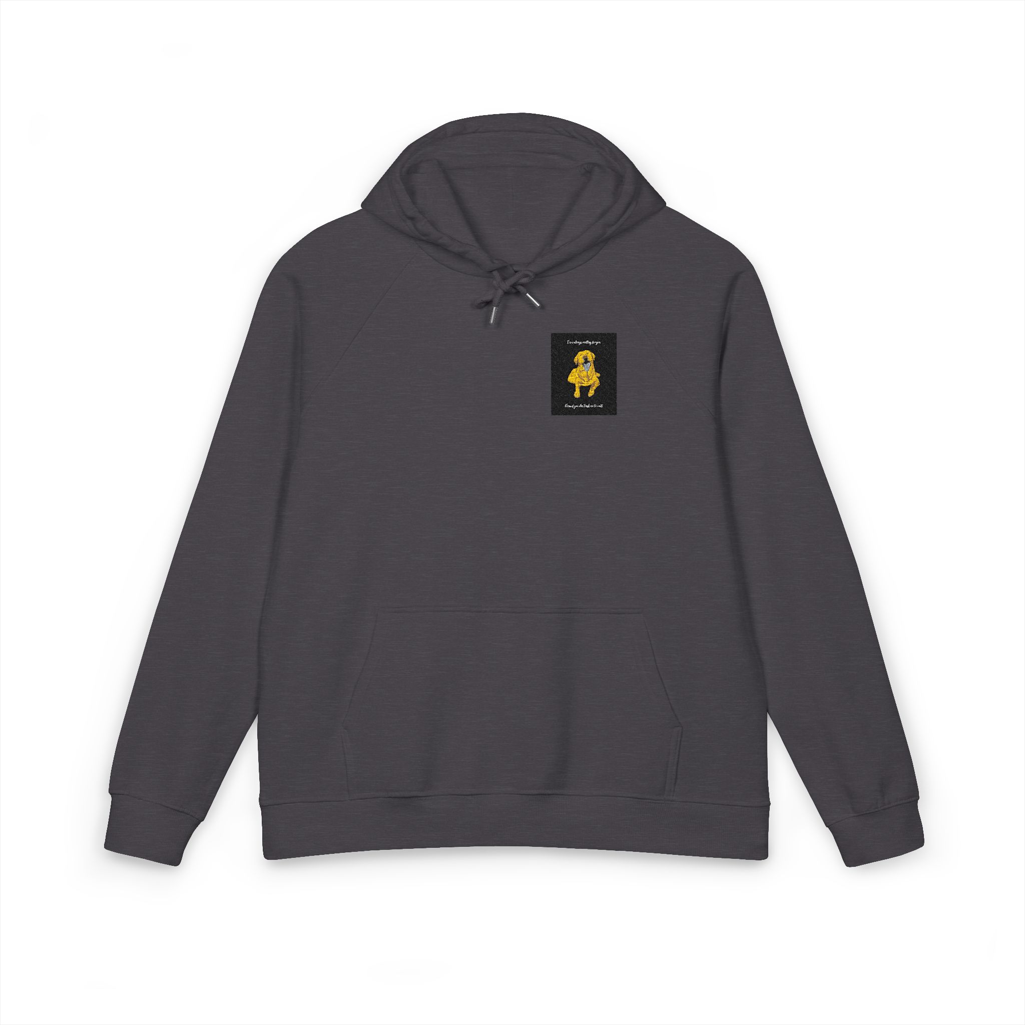 Waiting Slogan With Cartoon Labrador Retriever Dog Illustration Unisex Eco Raglan Hoodie Embroidery - Image 9