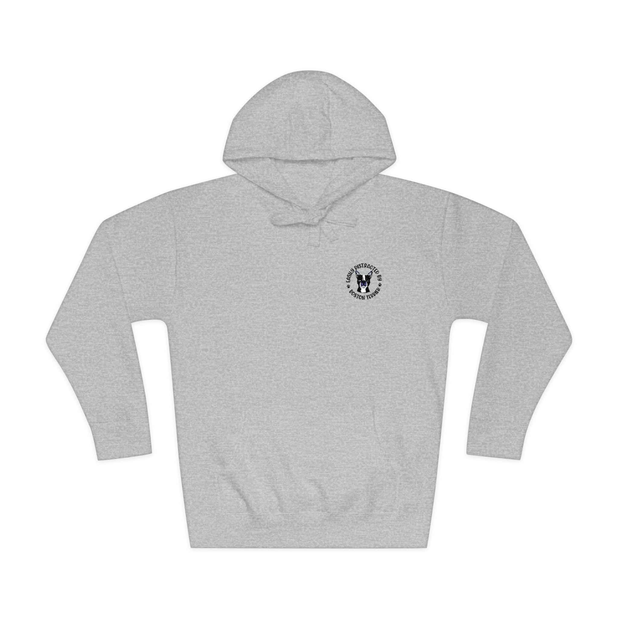 Easily Distracted By Boston Terrier Dog Unisex Fleece Hoodie - Image 13