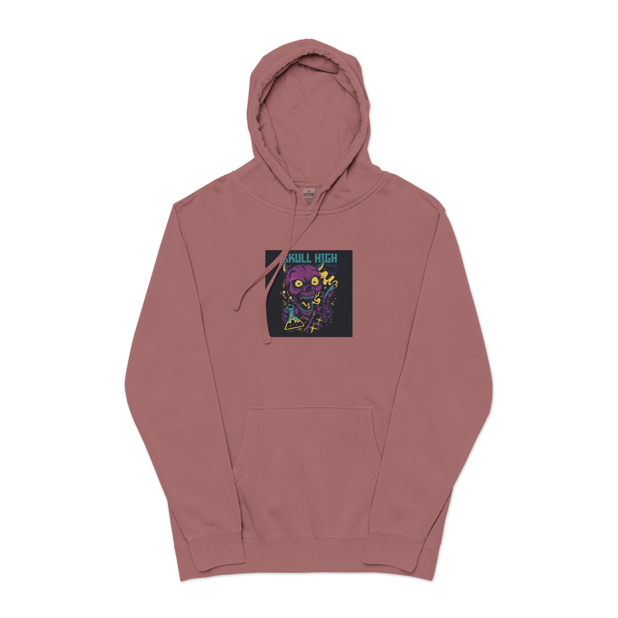 Skull High Cartoon Funny Unisex Pigment Dyed Hoodie Embroidery - Image 29