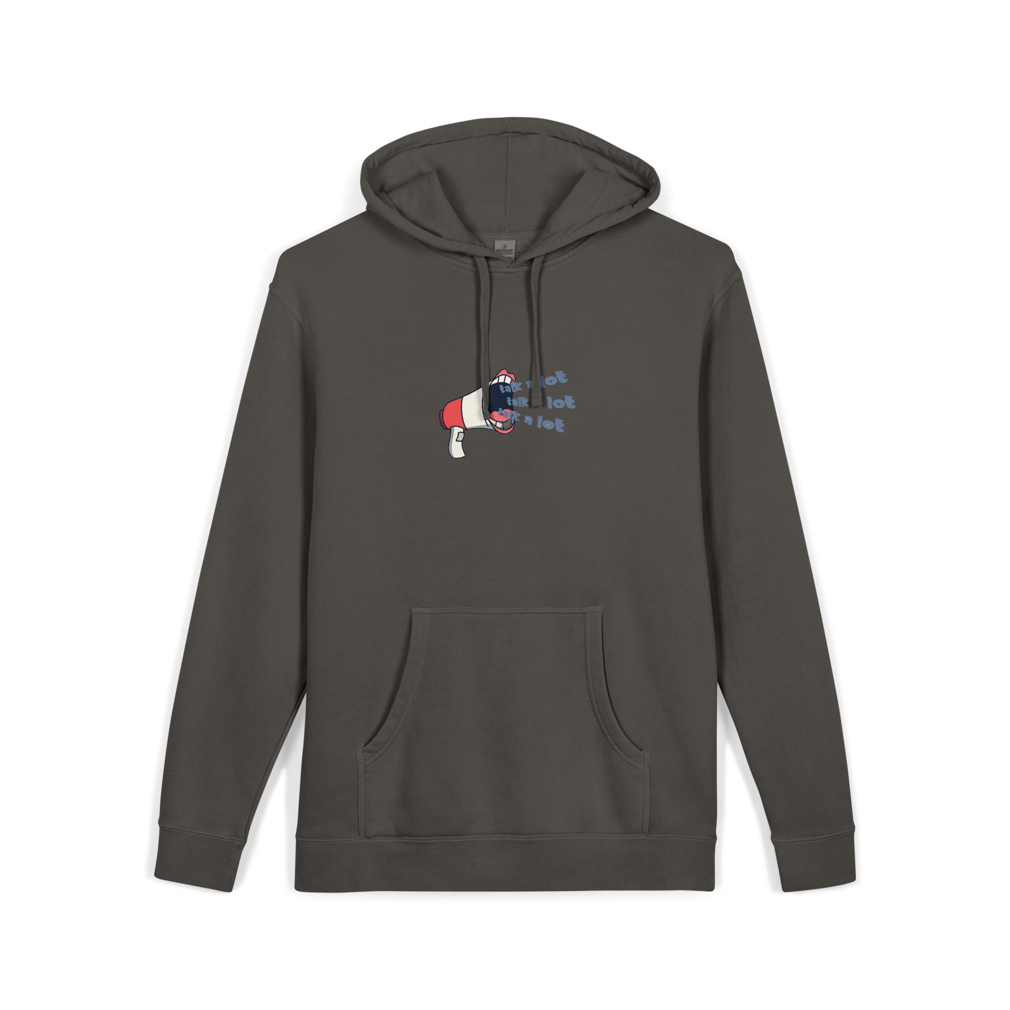 Talk A Lot Unisex Pigment Dyed Hoodie Embroidery - Image 27
