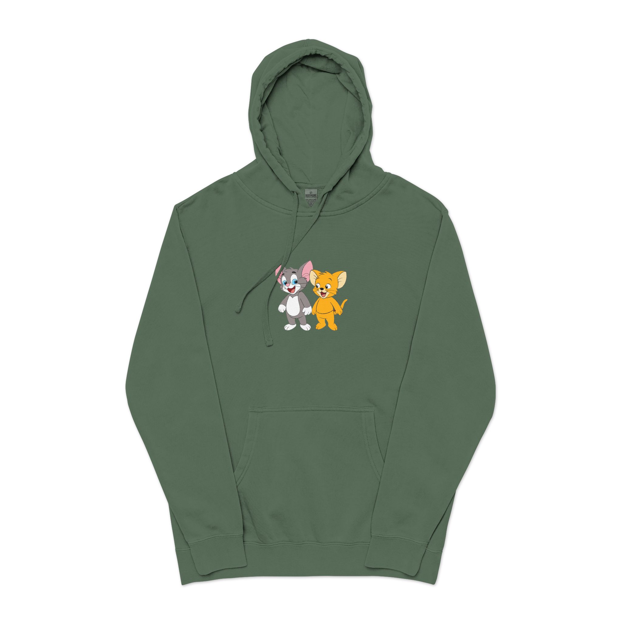 Tom and Jerry Unisex Pigment Dyed Hoodie Embroidery - Image 13