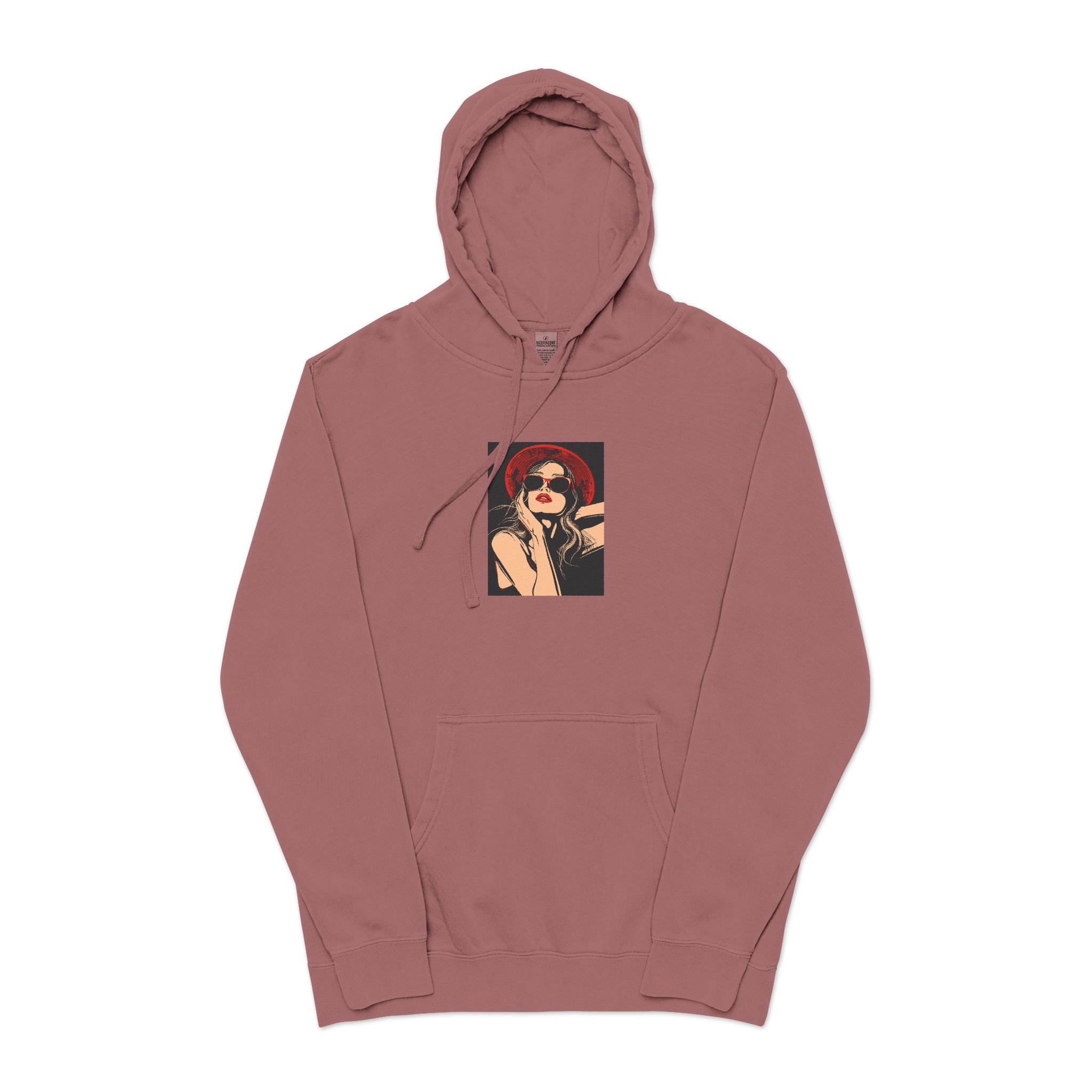 Woman With Sunglasses Unisex Pigment Dyed Hoodie Embroidery - Image 29
