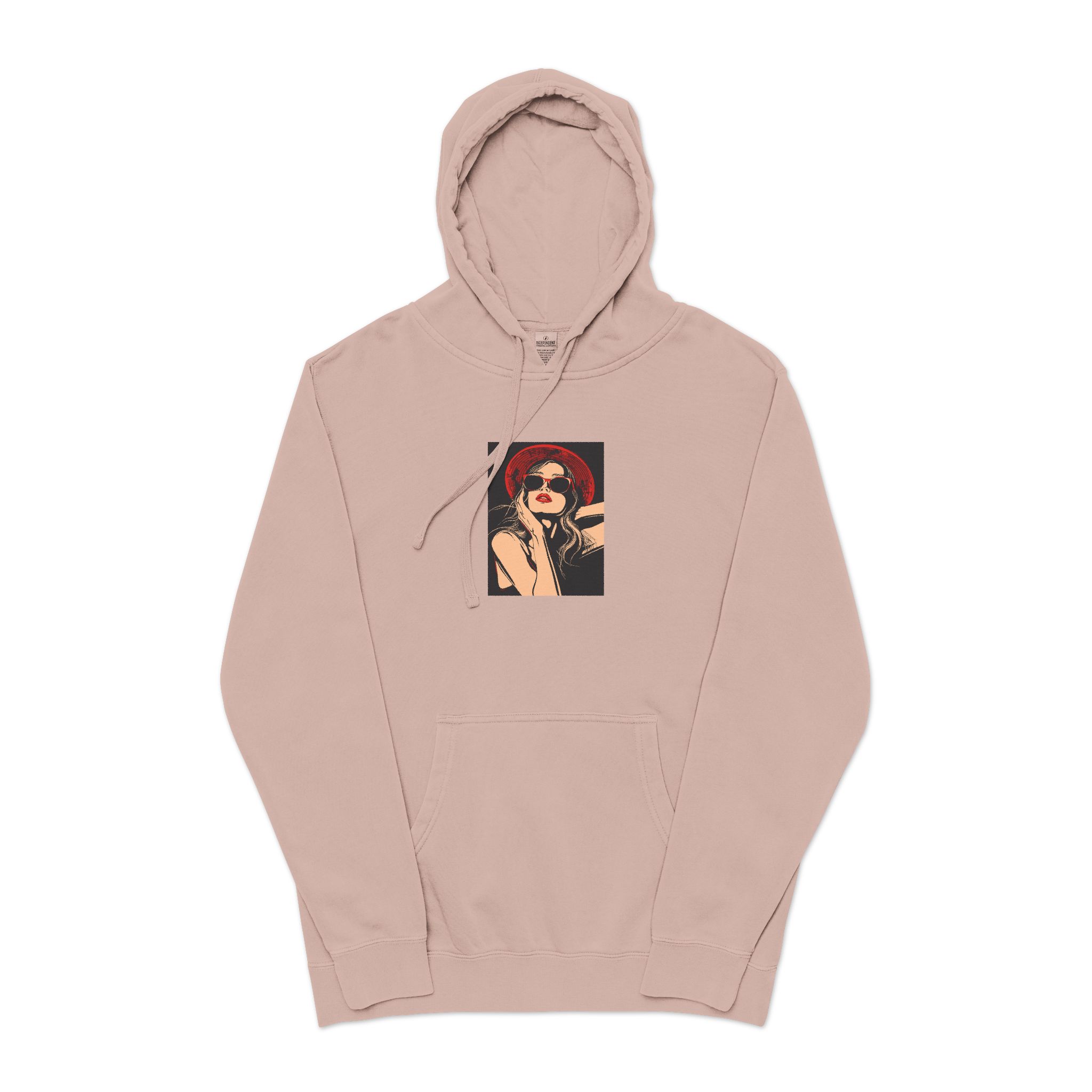 Woman With Sunglasses Unisex Pigment Dyed Hoodie Embroidery