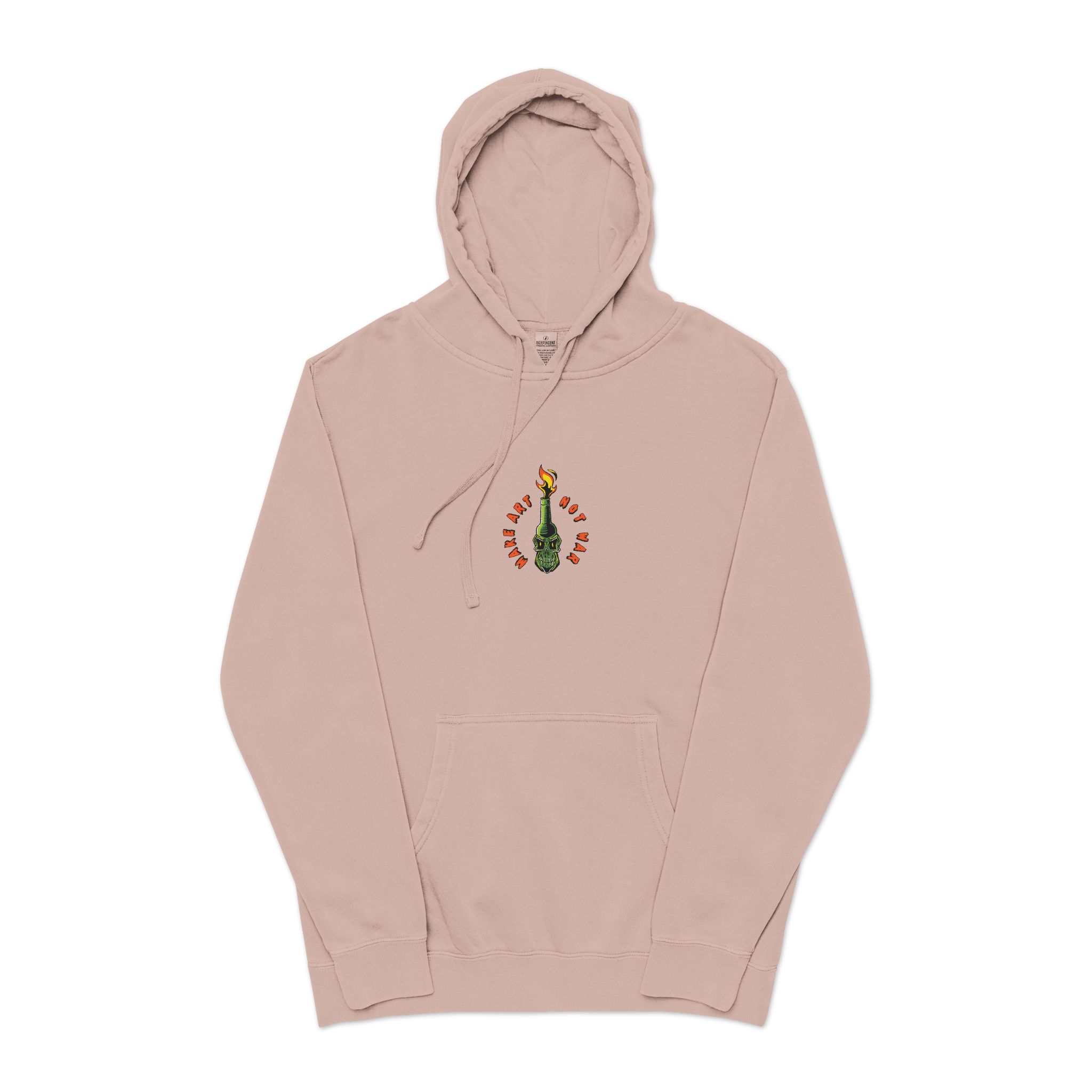Skull Face Molotov Unisex Pigment Dyed Hoodie Embroidery