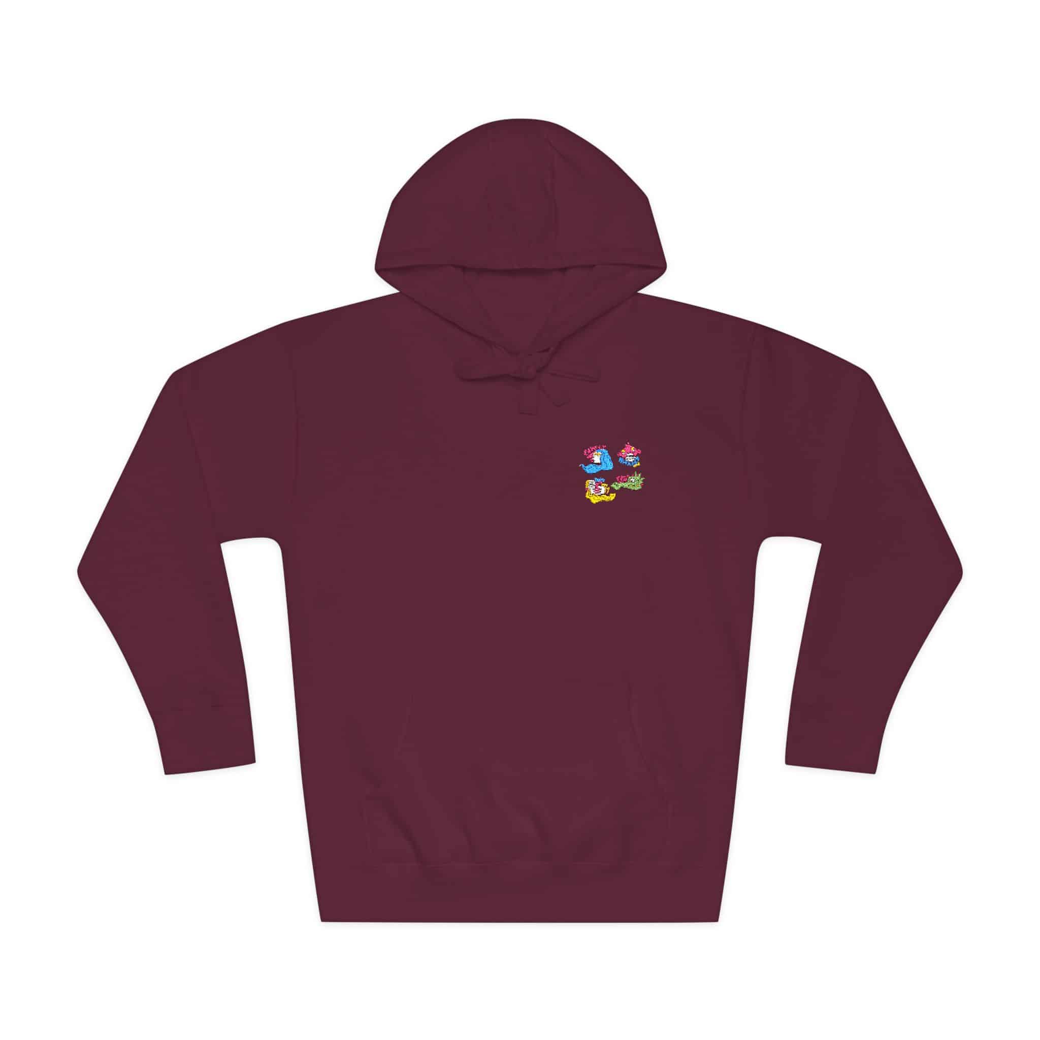 Collection Funny Hand Drawn Stickers Unisex Fleece Hoodie - Image 29