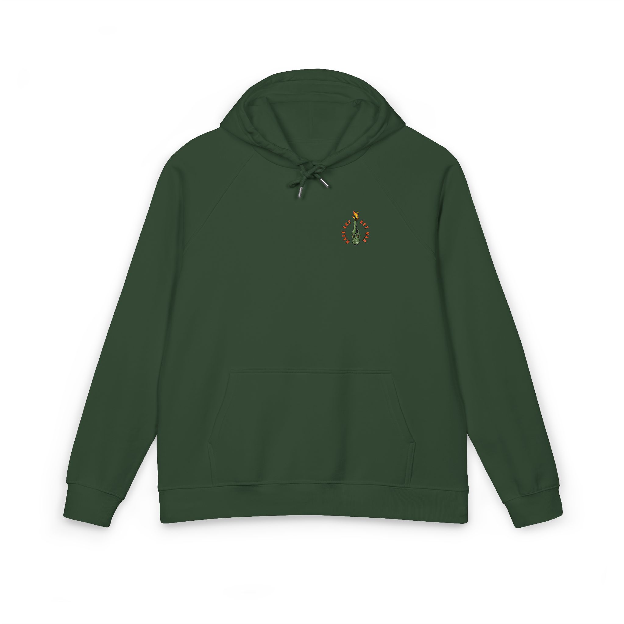 Skull Face Molotov Unisex Eco Raglan Hoodie Embroidery - Image 13