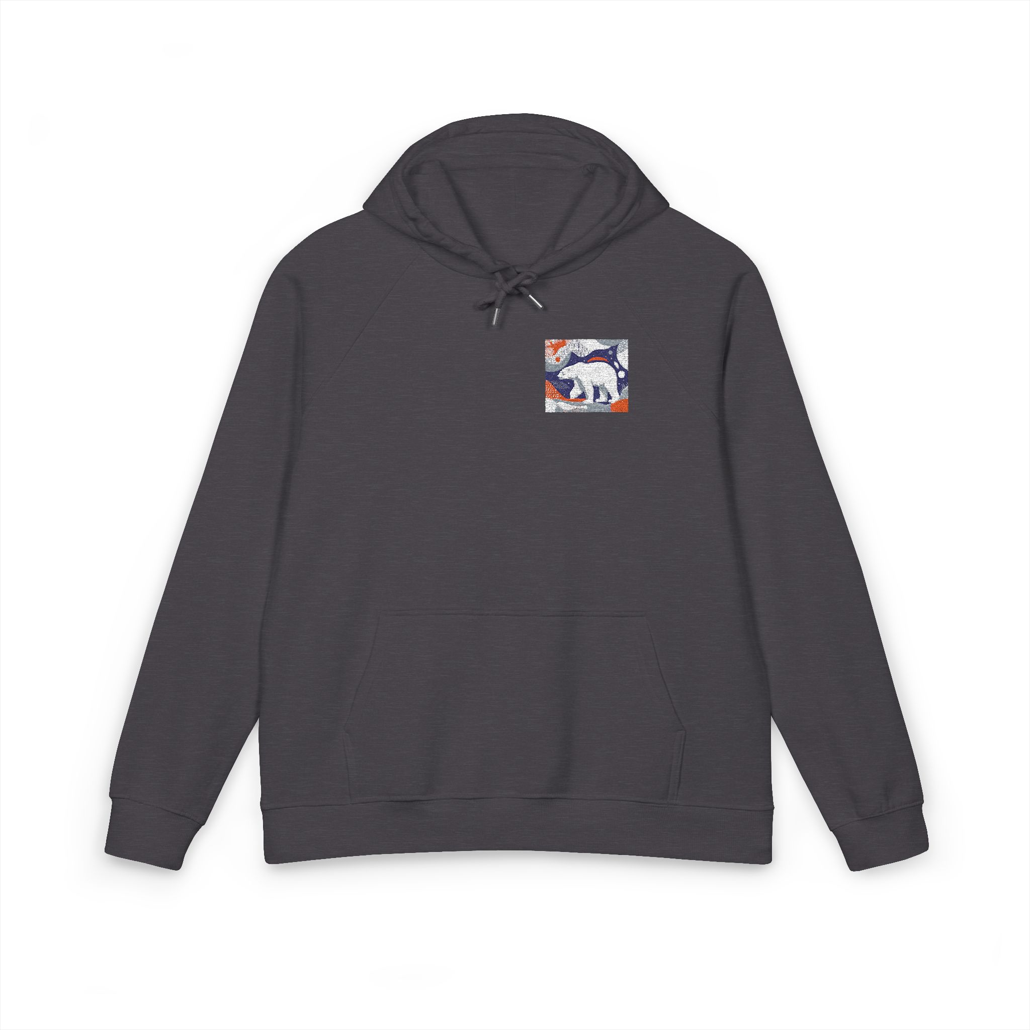 Polar Bear 3 Unisex Eco Raglan Hoodie Embroidery - Image 9