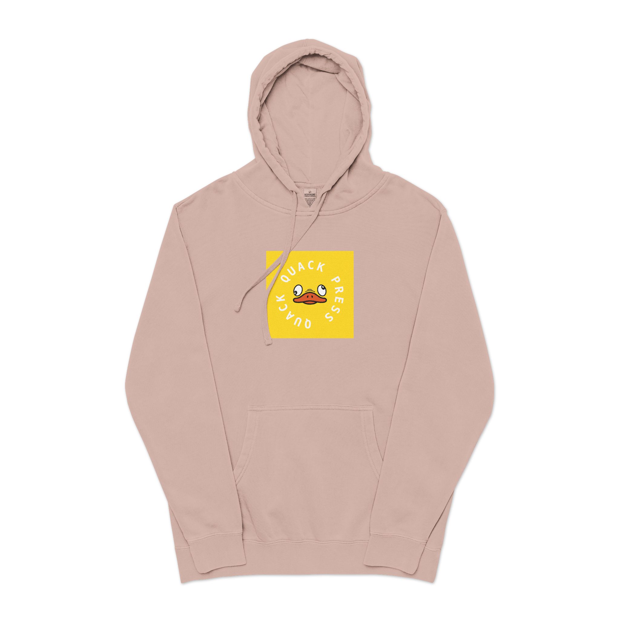 Quack Quack Press Publisher Logo Unisex Pigment Dyed Hoodie Embroidery