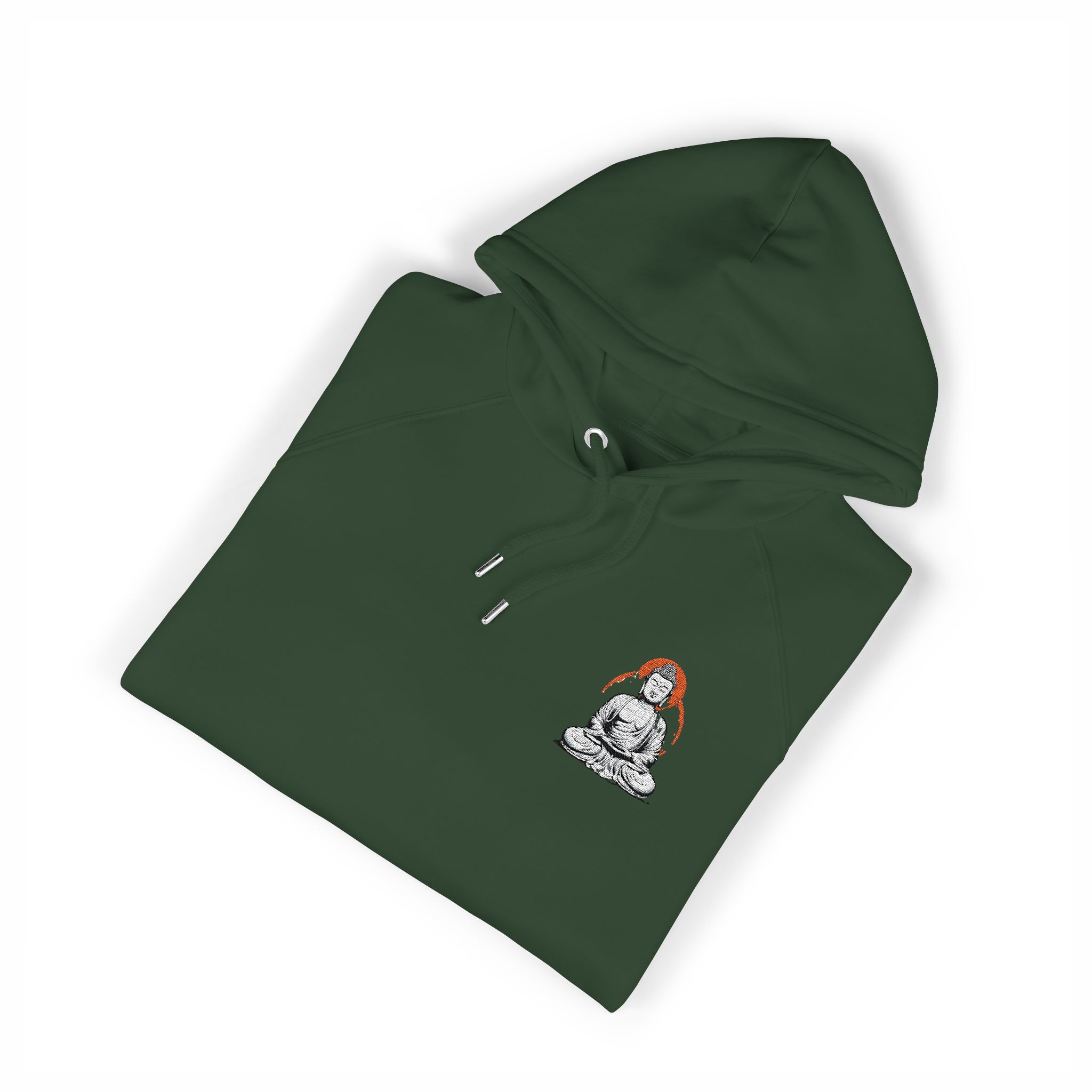 Serene Buddha Portrait Unisex Eco Raglan Hoodie Embroidery - Image 15