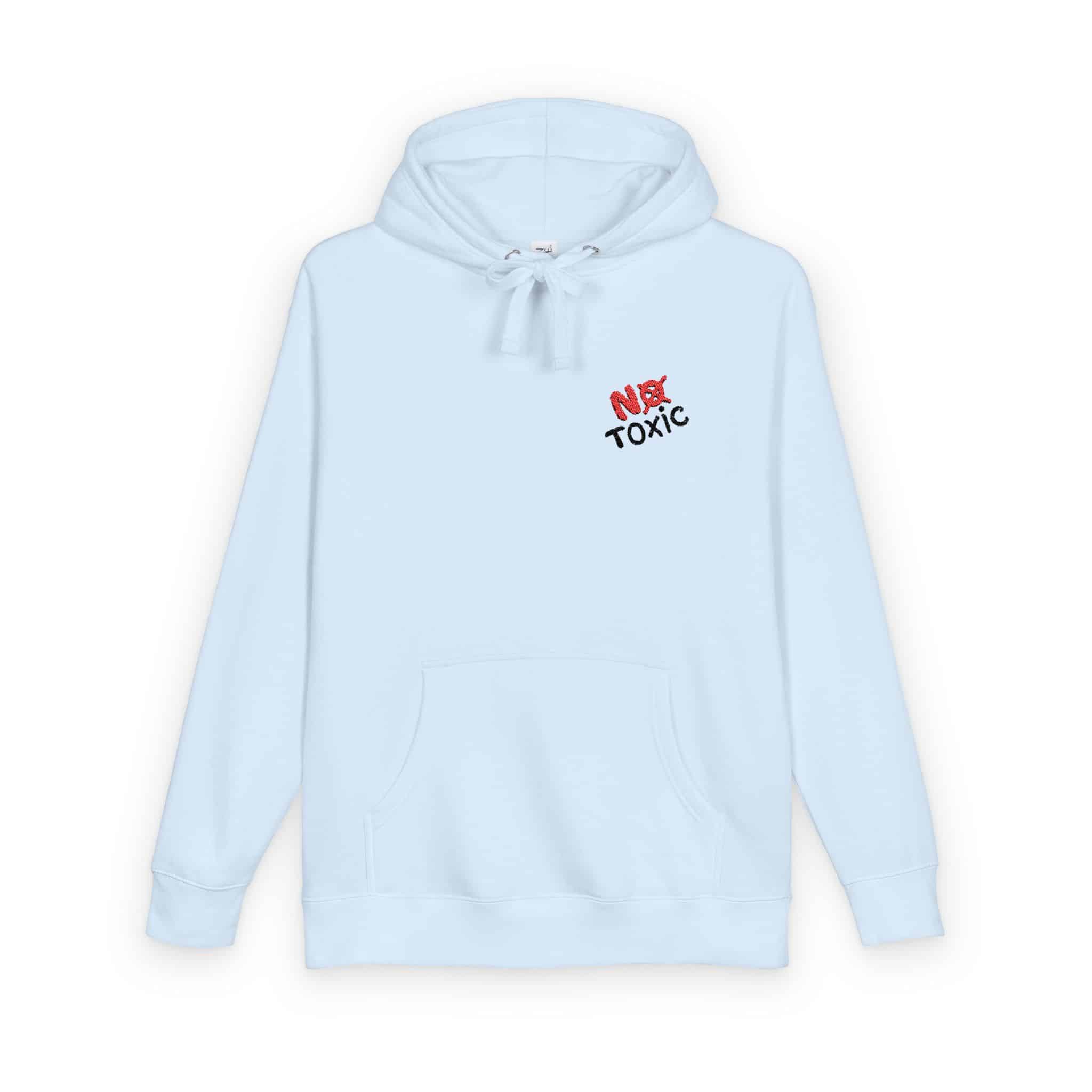 No Toxic Bold Red Black Handdrawn Message Unisex Fleece Hoodie - Image 10
