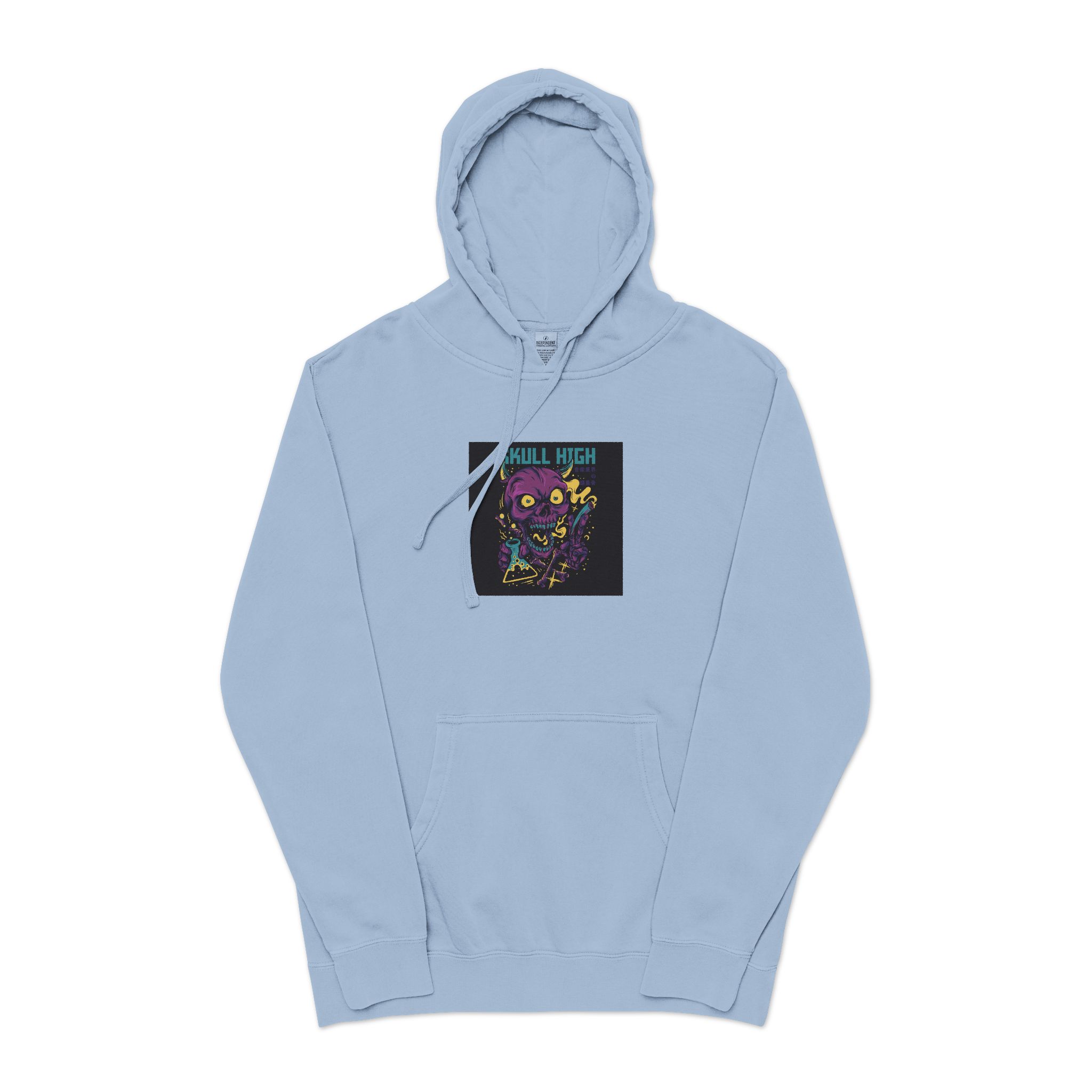 Skull High Cartoon Funny Unisex Pigment Dyed Hoodie Embroidery - Image 17