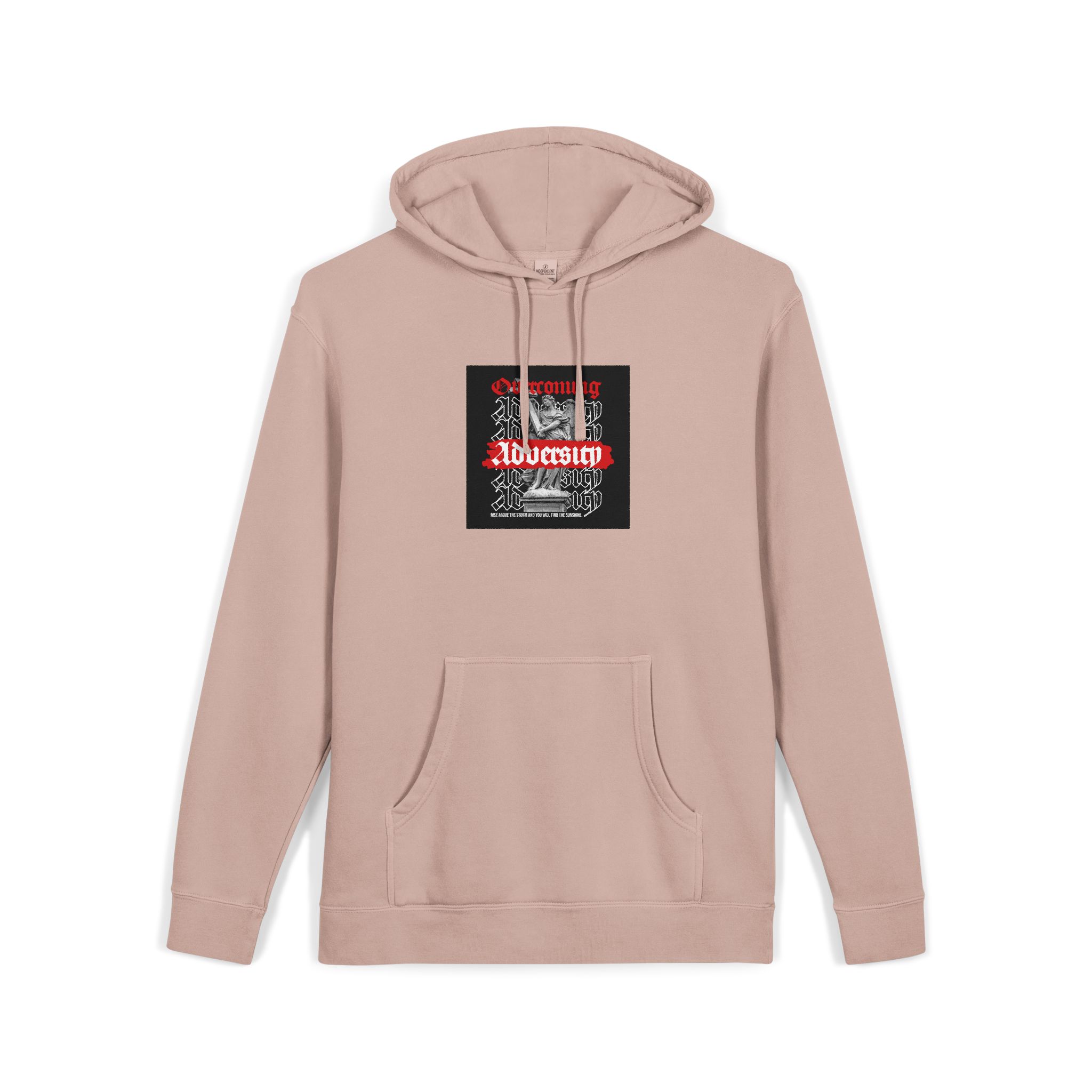 Vector Streetwear Overcoming Illustration Design Unisex Pigment Dyed Hoodie Embroidery - Image 3