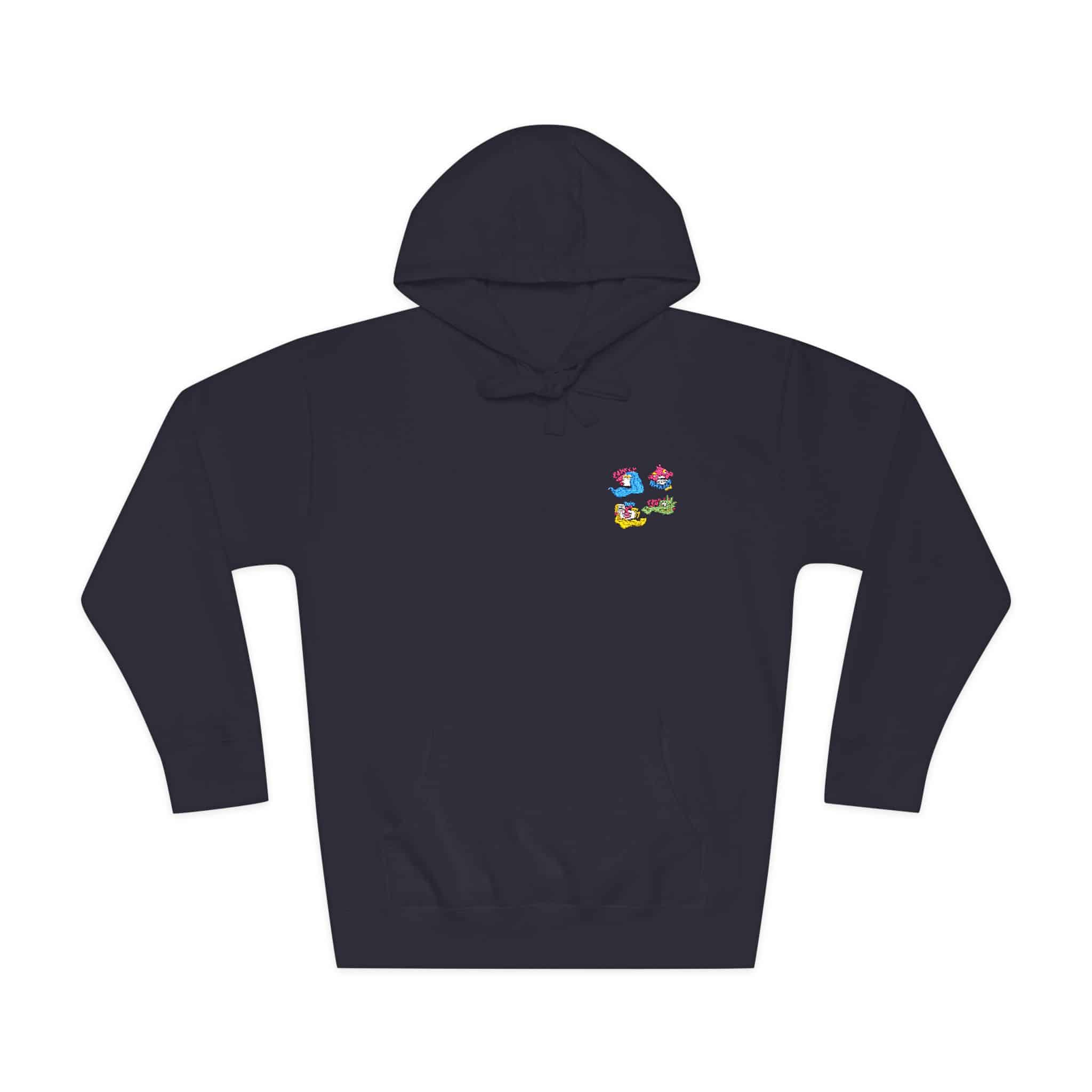 Collection Funny Hand Drawn Stickers Unisex Fleece Hoodie - Image 21