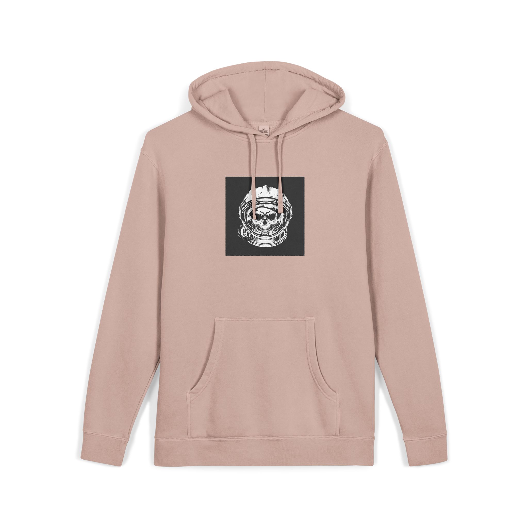 Vintage Astronaut Skull In Space Helmet Unisex Pigment Dyed Hoodie Embroidery - Image 3