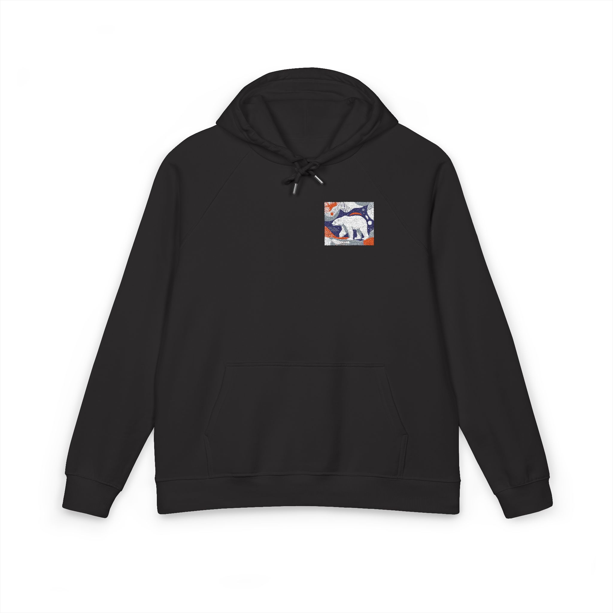 Polar Bear 3 Unisex Eco Raglan Hoodie Embroidery - Image 17