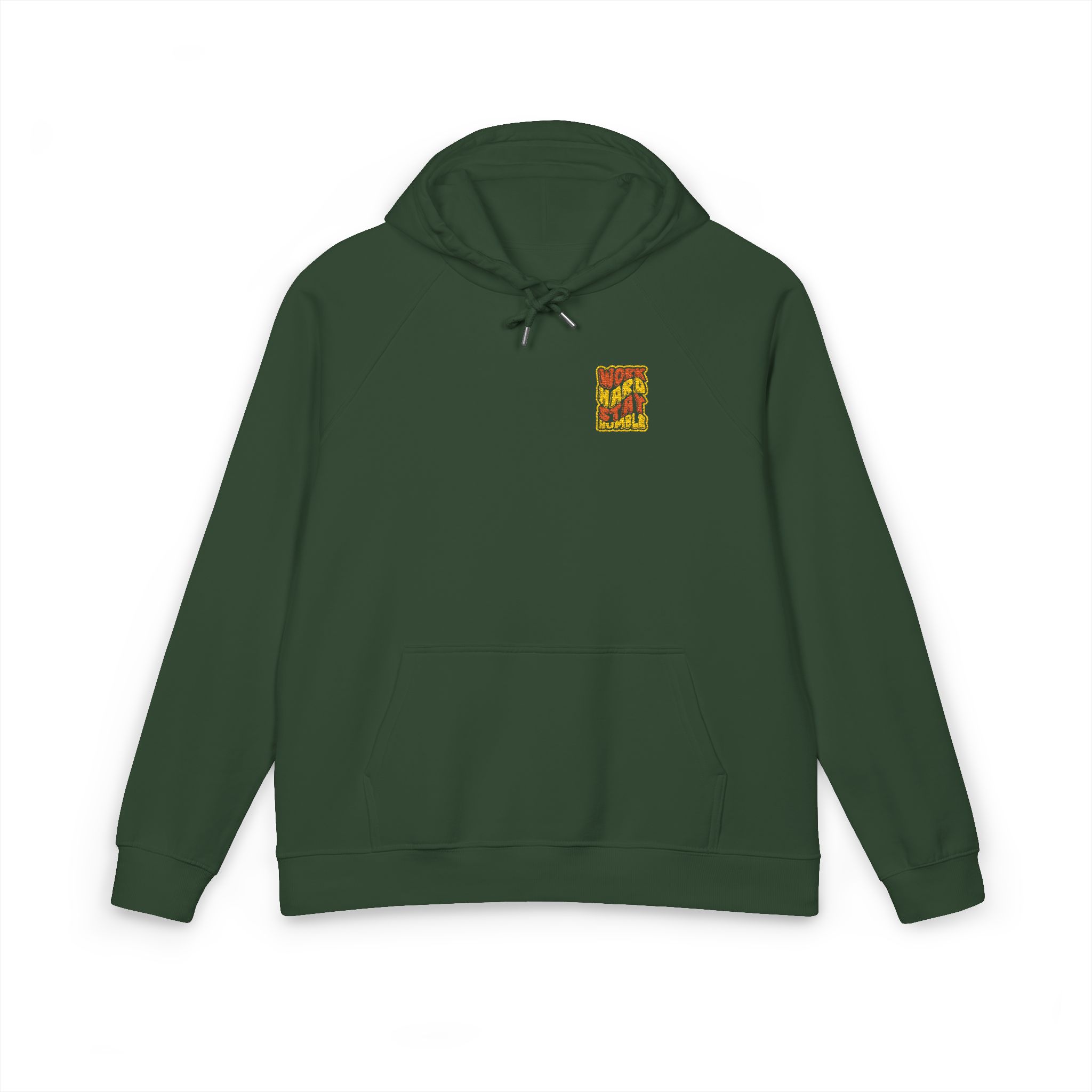 Work Hard Stay Humble 1 Unisex Eco Raglan Hoodie Embroidery - Image 13
