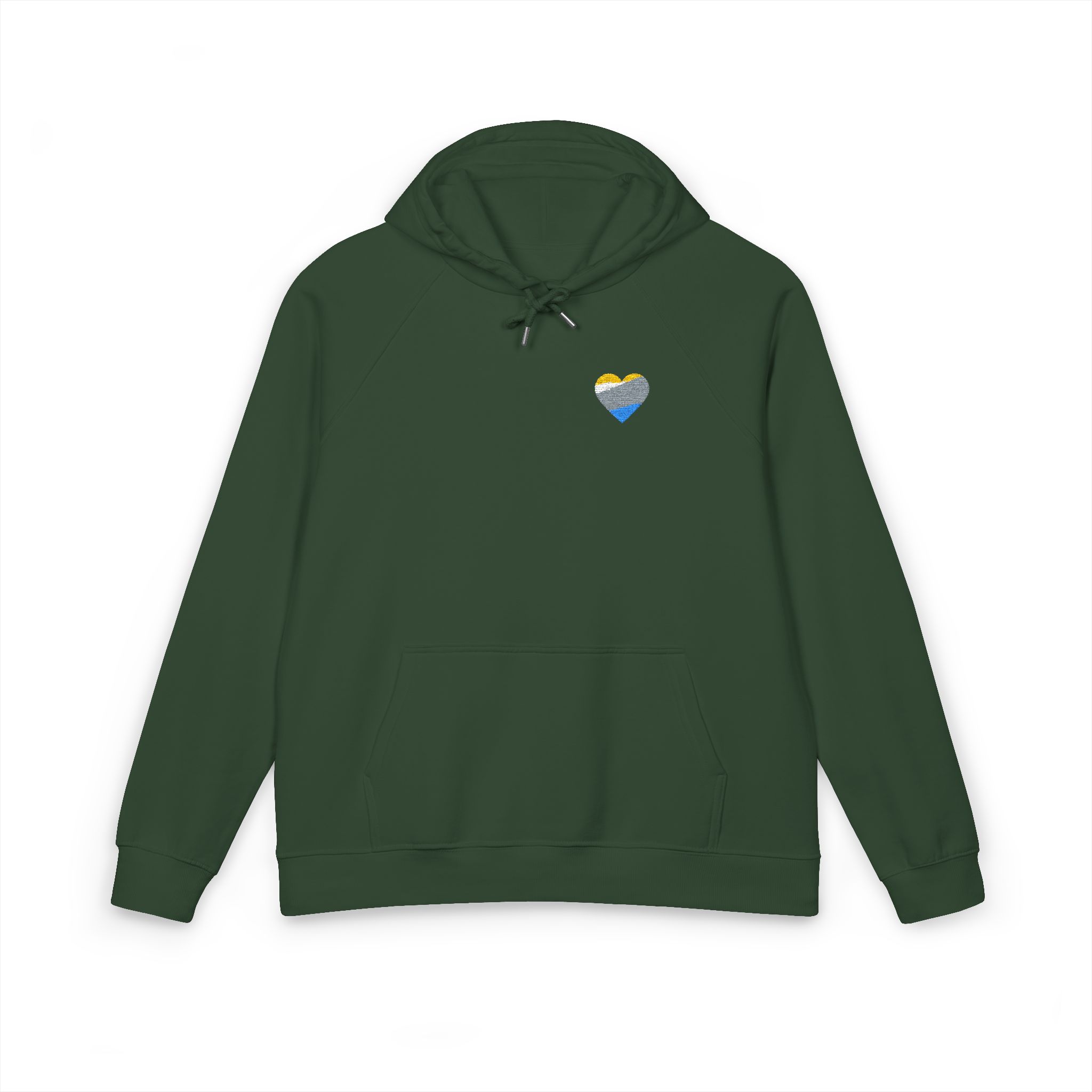 Gradient Heart Shape Unisex Eco Raglan Hoodie Embroidery - Image 13