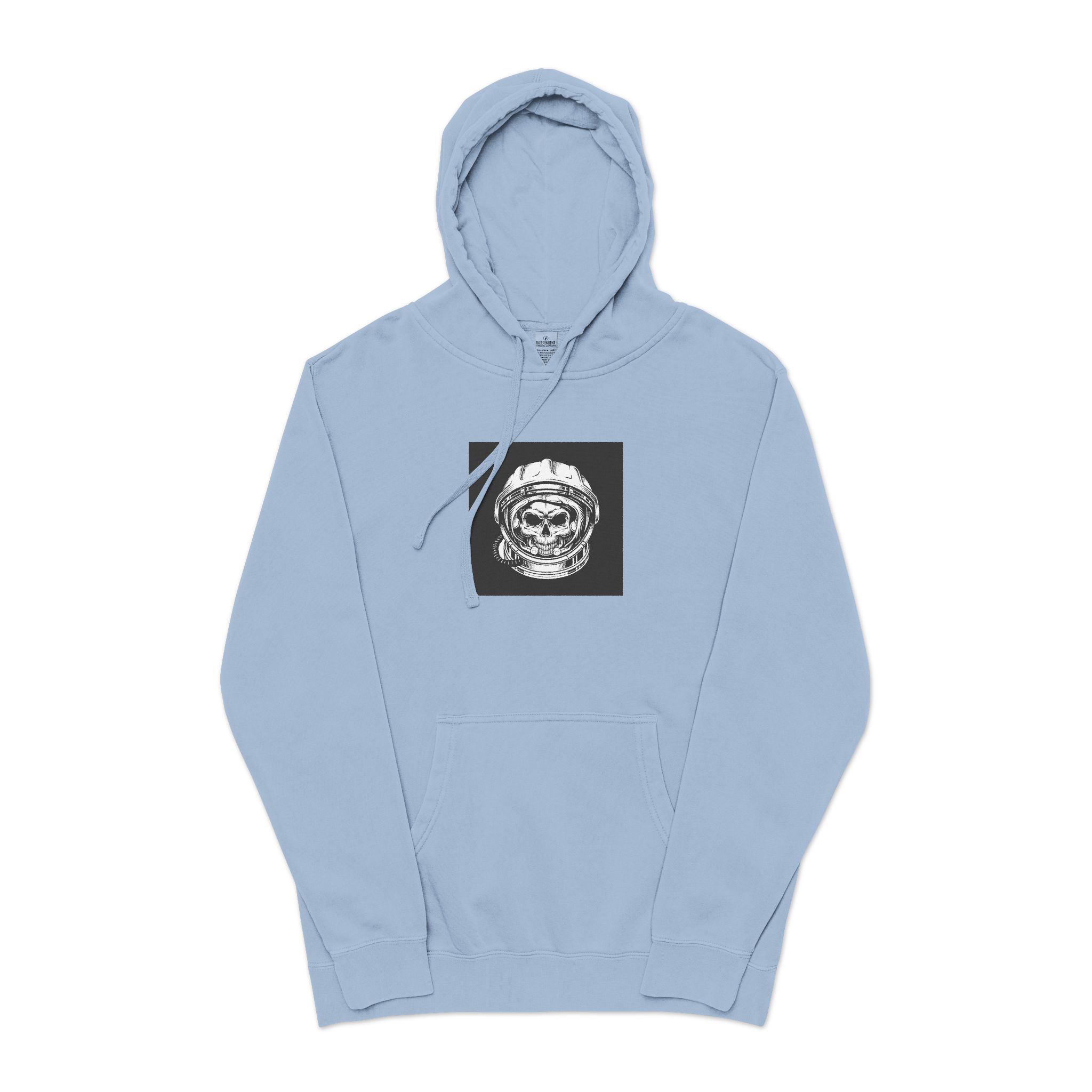 Vintage Astronaut Skull In Space Helmet Unisex Pigment Dyed Hoodie Embroidery - Image 17