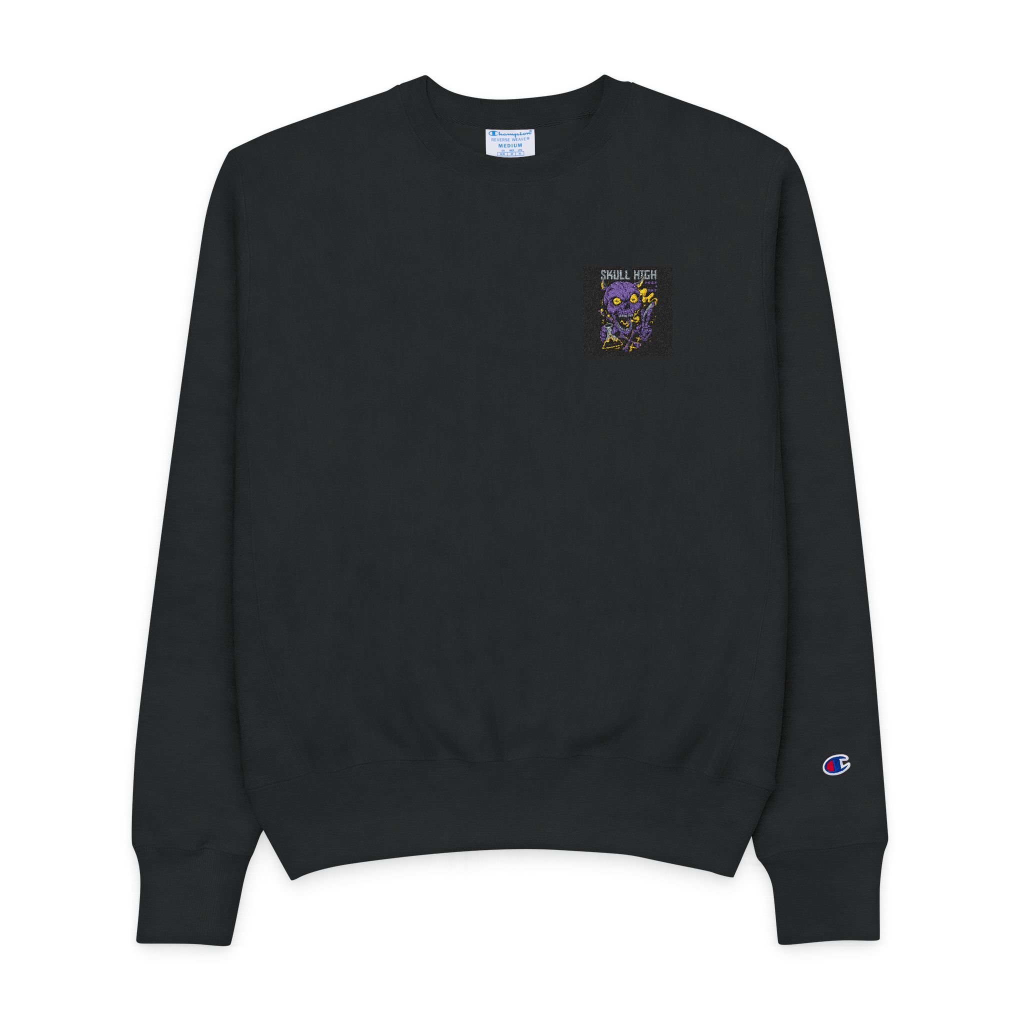 Skull High Cartoon Funny Mens Champion Crewneck Sweatshirt