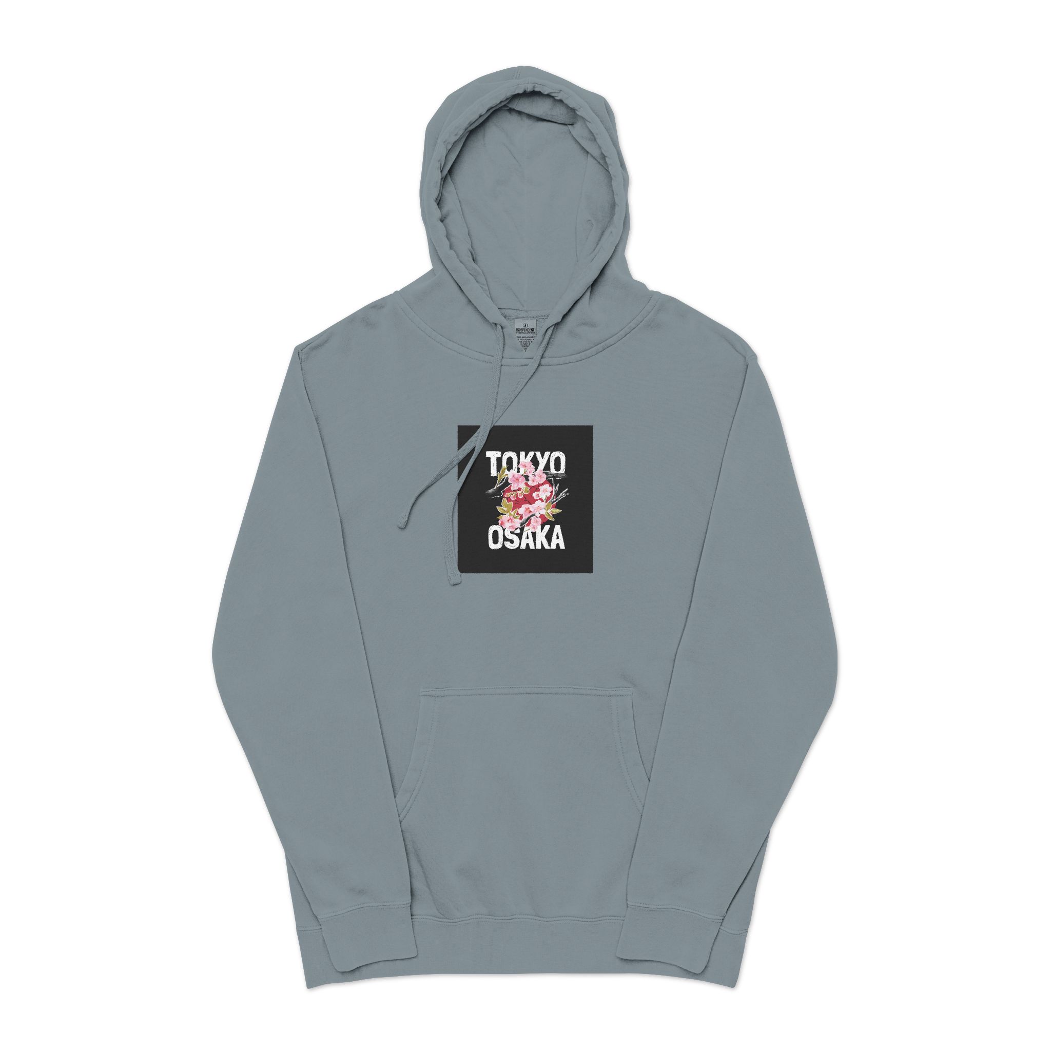 Tokyo Osaka Unisex Pigment Dyed Hoodie Embroidery - Image 21