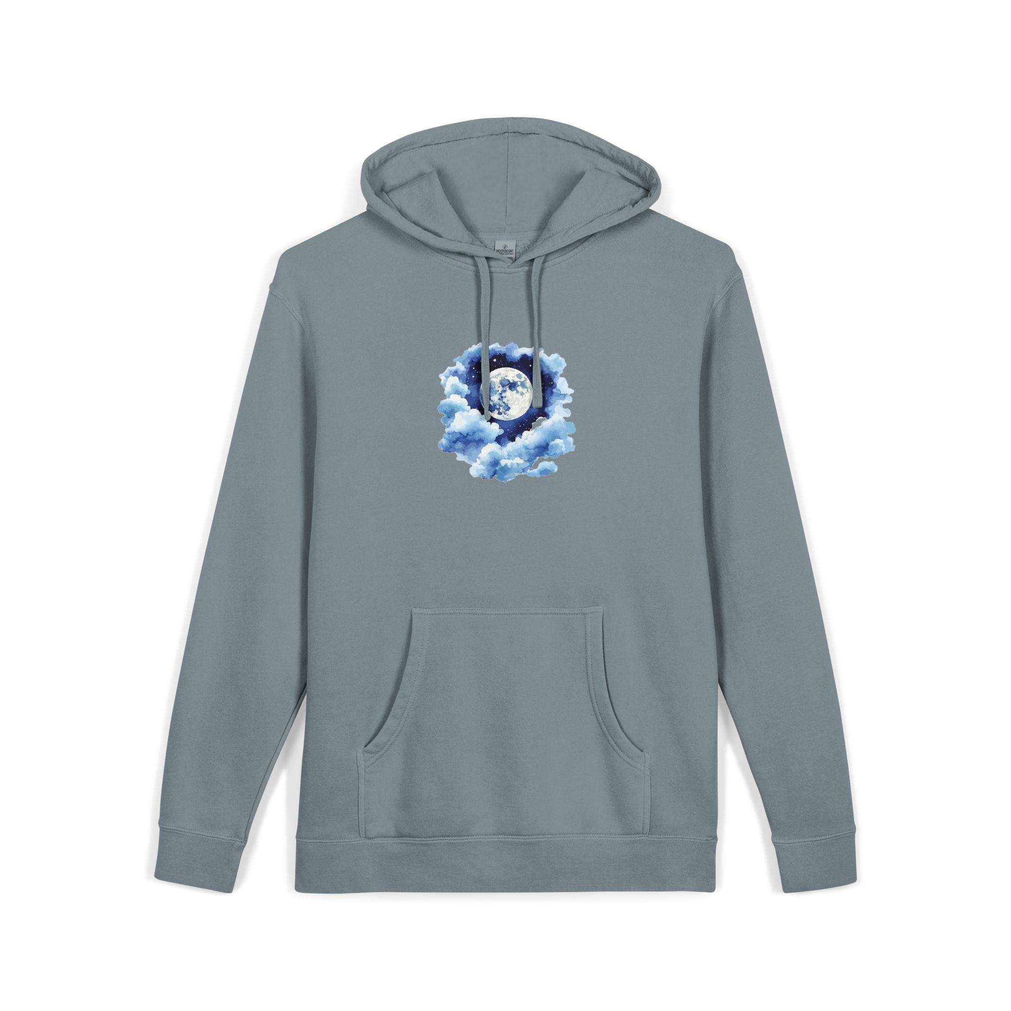 Watercolor Full Moon Clouds Elements Set Unisex Pigment Dyed Hoodie Embroidery - Image 23