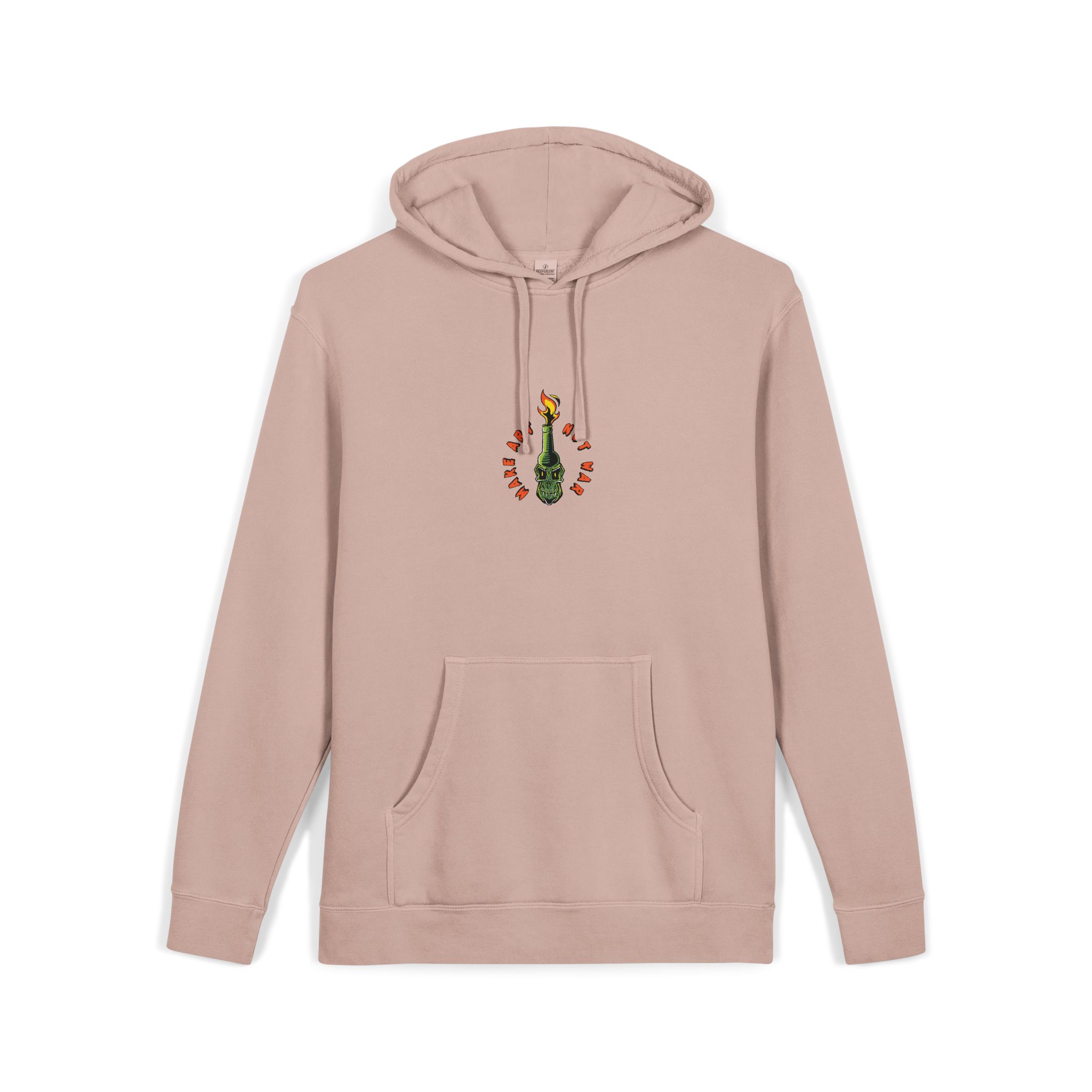 Skull Face Molotov Unisex Pigment Dyed Hoodie Embroidery - Image 3