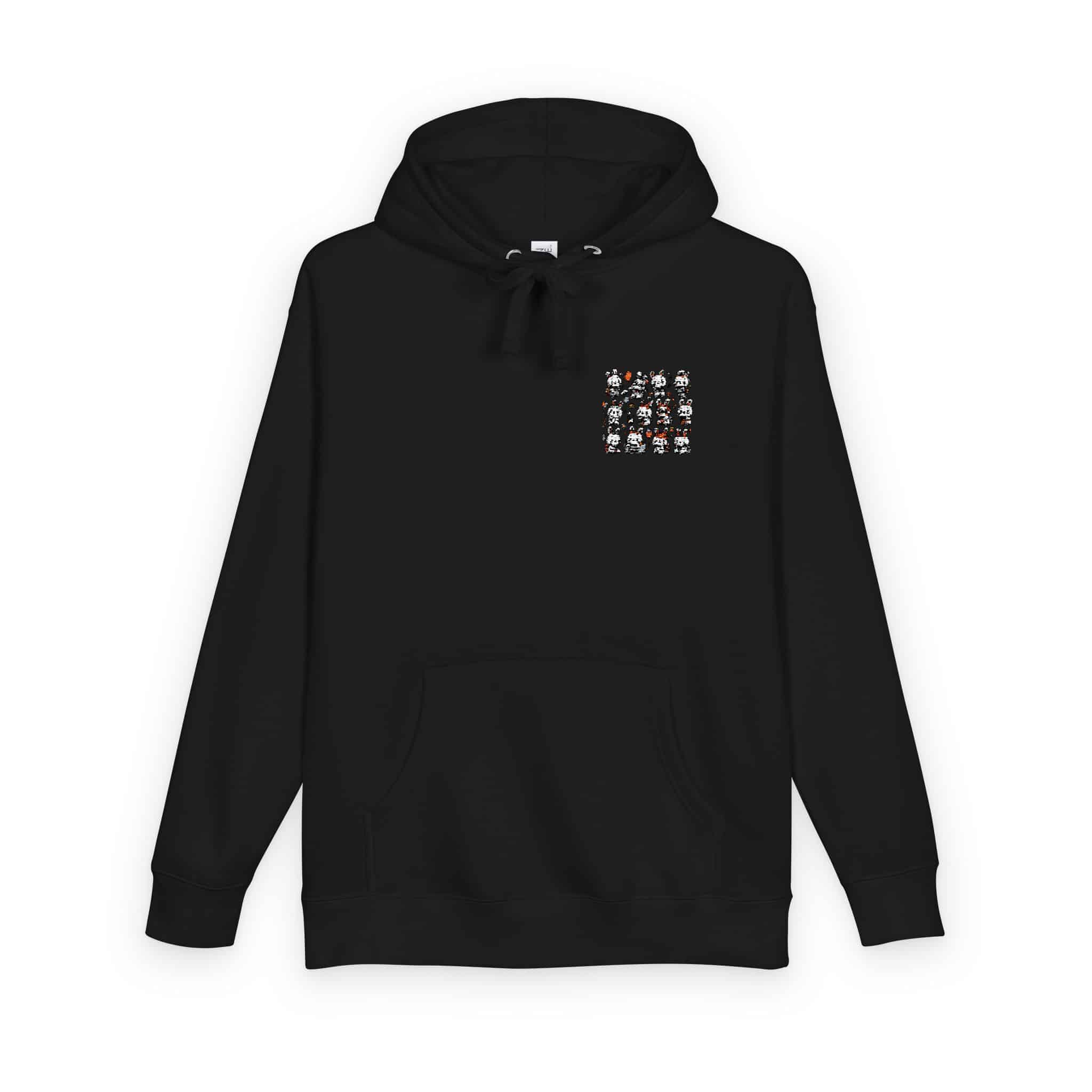Vector Cartoon Rabbit Sits Field Flowers (1) Unisex Fleece Hoodie - Image 34