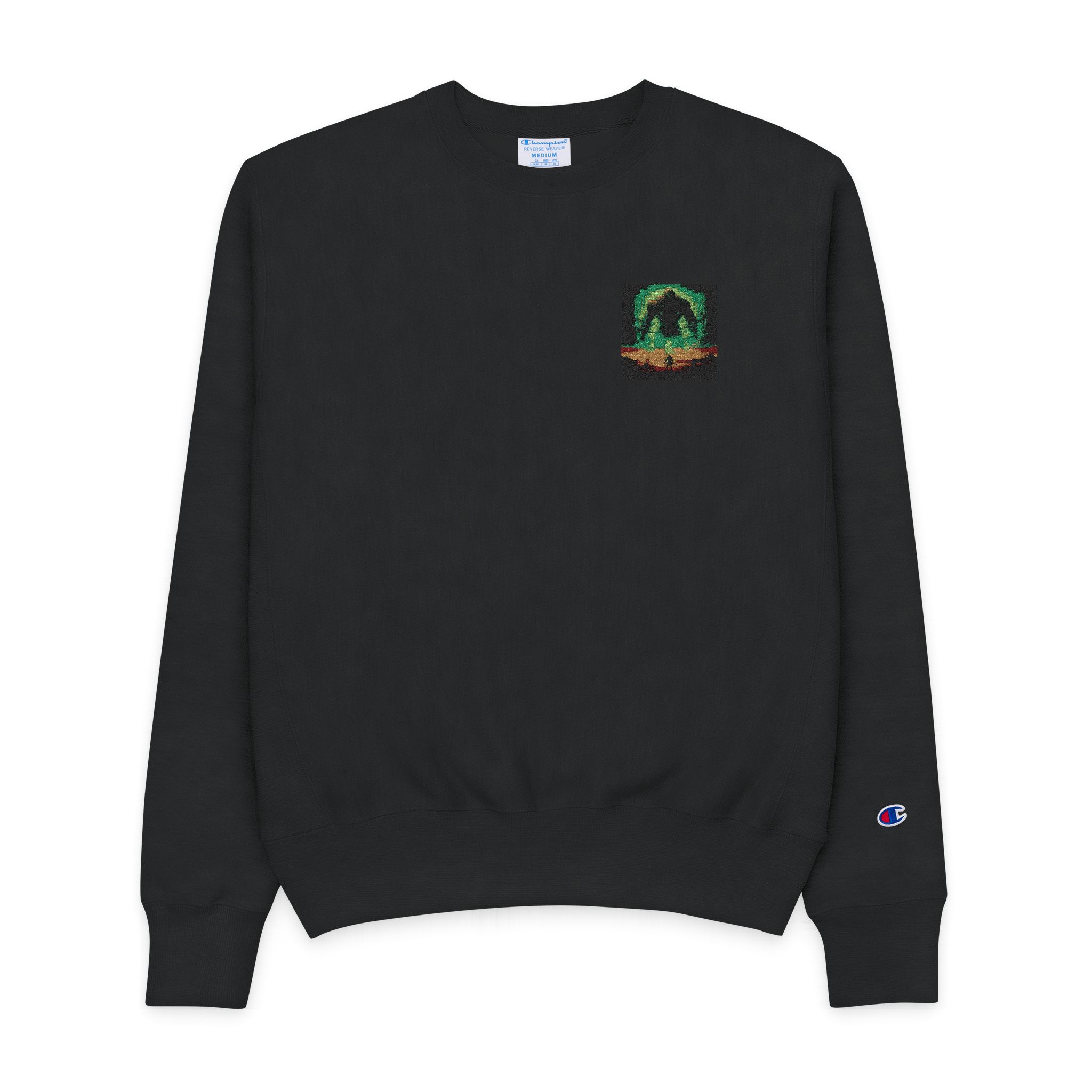 Imagen Arrafada Monstruo Gigante Pie Cueva Generativa Ai Mens Champion Crewneck Sweatshirt