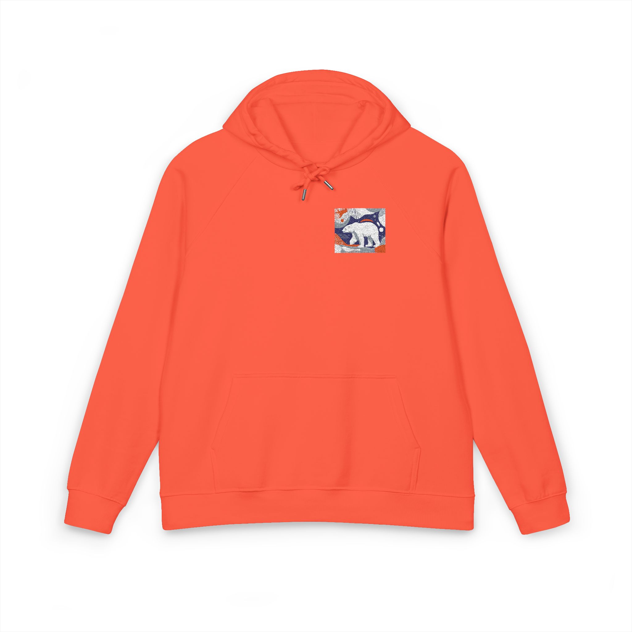 Polar Bear 3 Unisex Eco Raglan Hoodie Embroidery - Image 5