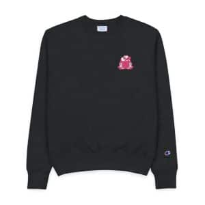Retro Emblem With Pair Cowgirl Boots Hat Pink Retro Concept With Cactus Desert Landscape Mens Champion Crewneck Sweatshirt