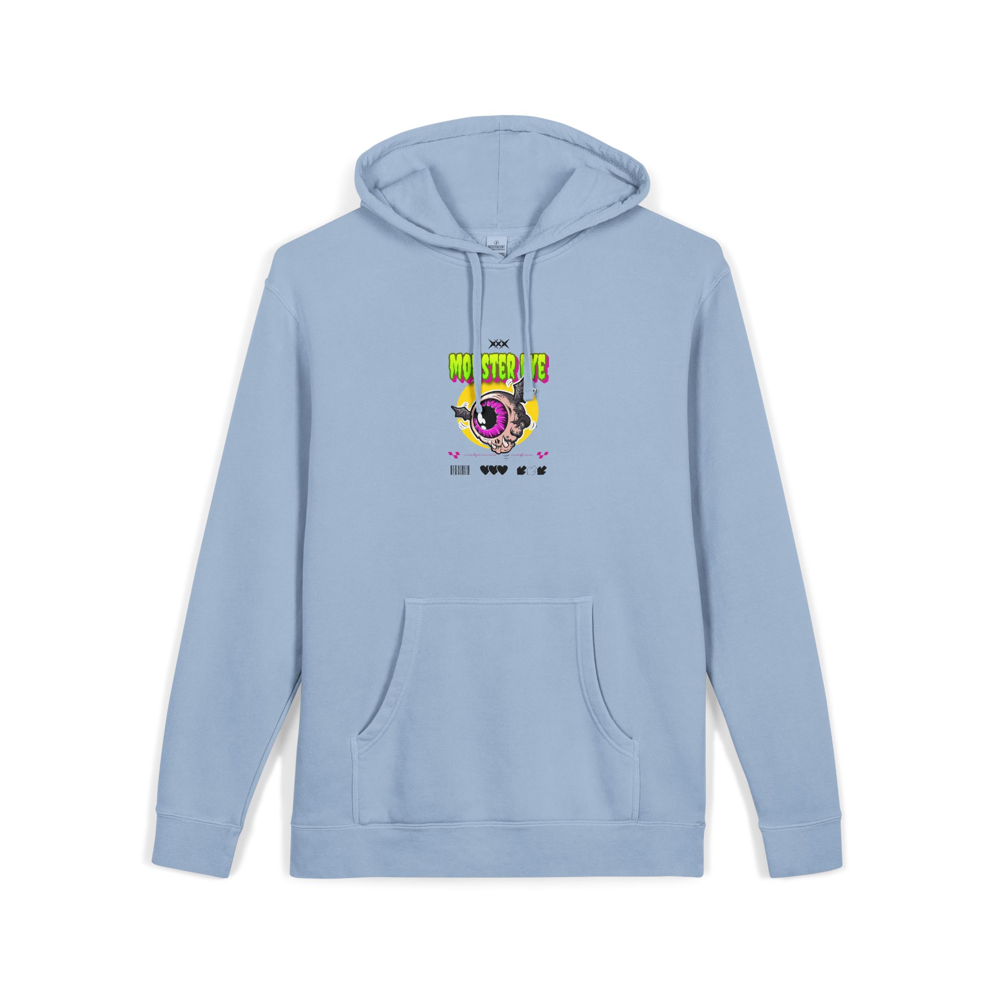 Typography Tshirt Design Monster Eye Unisex Pigment Dyed Hoodie Embroidery - Image 19