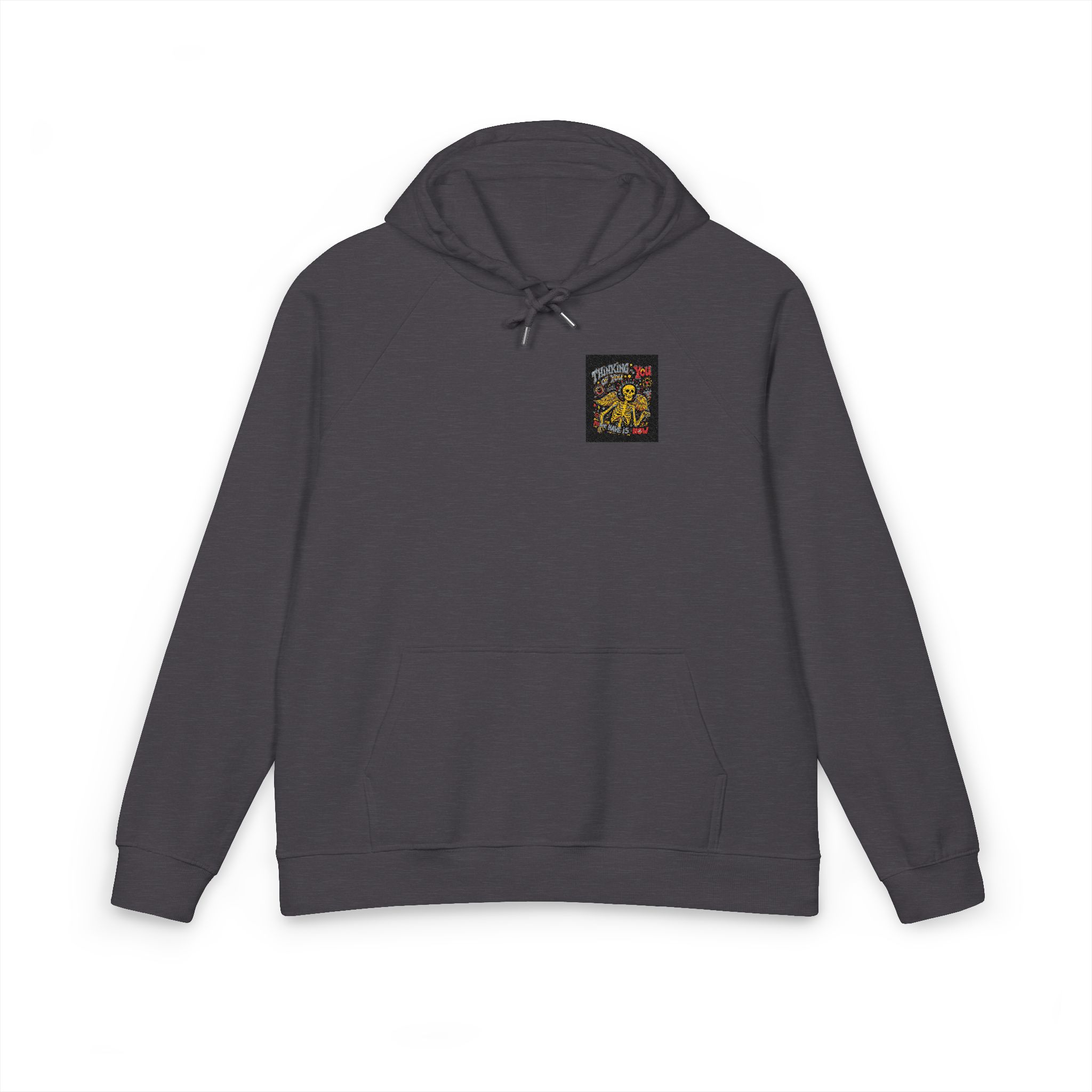Skeleton Illustration With Mexican Colorful Design Thinking You Unisex Eco Raglan Hoodie Embroidery - Image 9