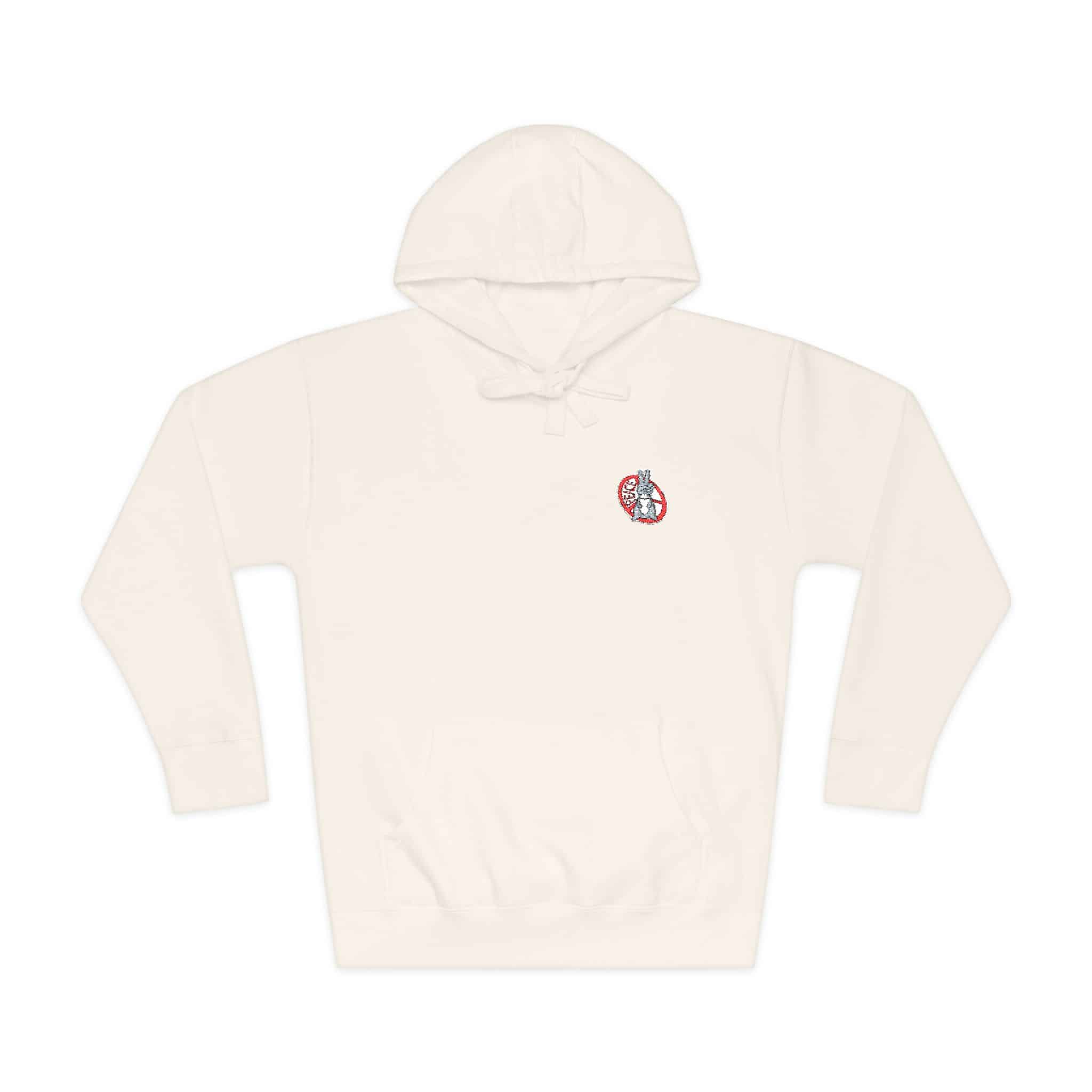 Peace Bunny Sticker Vector Cute Illustration Unisex Fleece Hoodie - Image 5