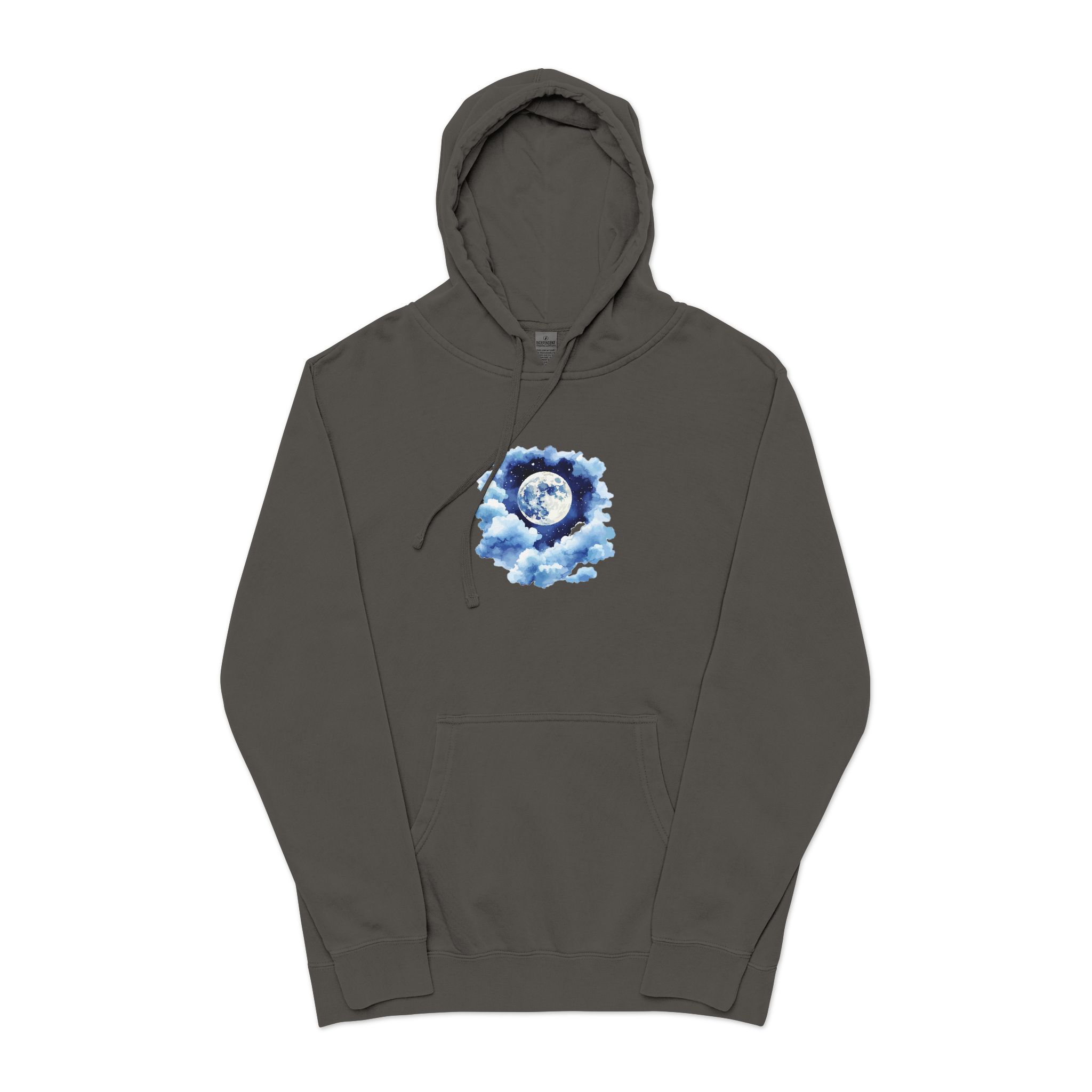 Watercolor Full Moon Clouds Elements Set Unisex Pigment Dyed Hoodie Embroidery - Image 25
