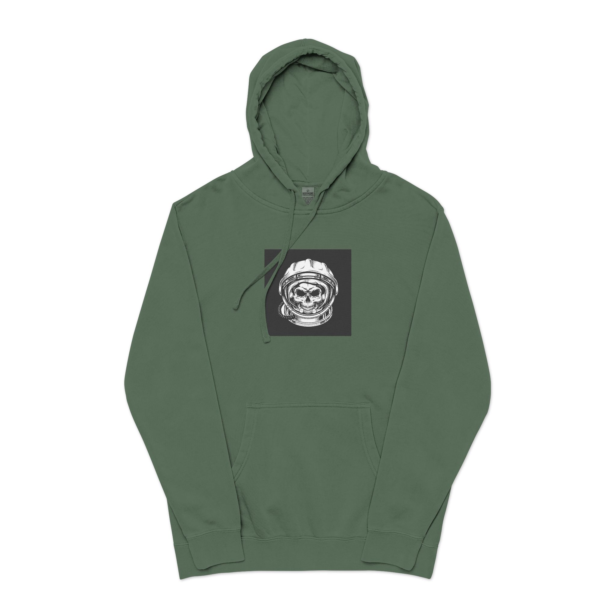 Vintage Astronaut Skull In Space Helmet Unisex Pigment Dyed Hoodie Embroidery - Image 13