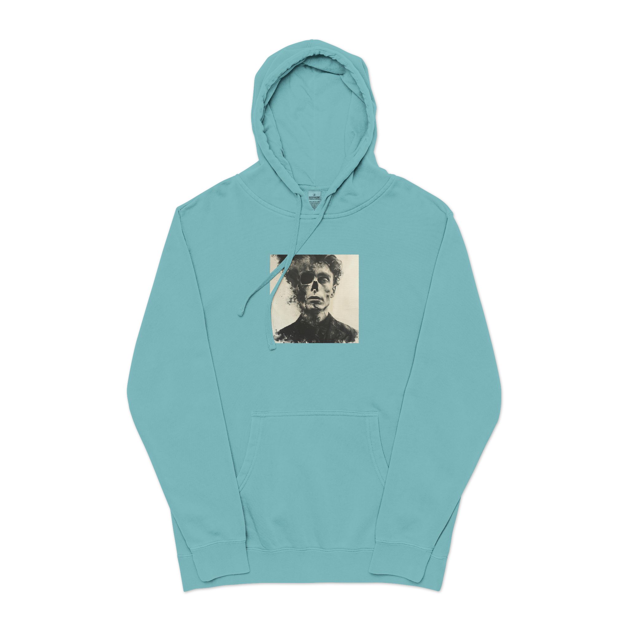 Surreal Skull Unisex Pigment Dyed Hoodie Embroidery - Image 9