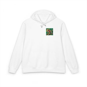 Drawing Cat With Red Tail Unisex Eco Raglan Hoodie Embroidery