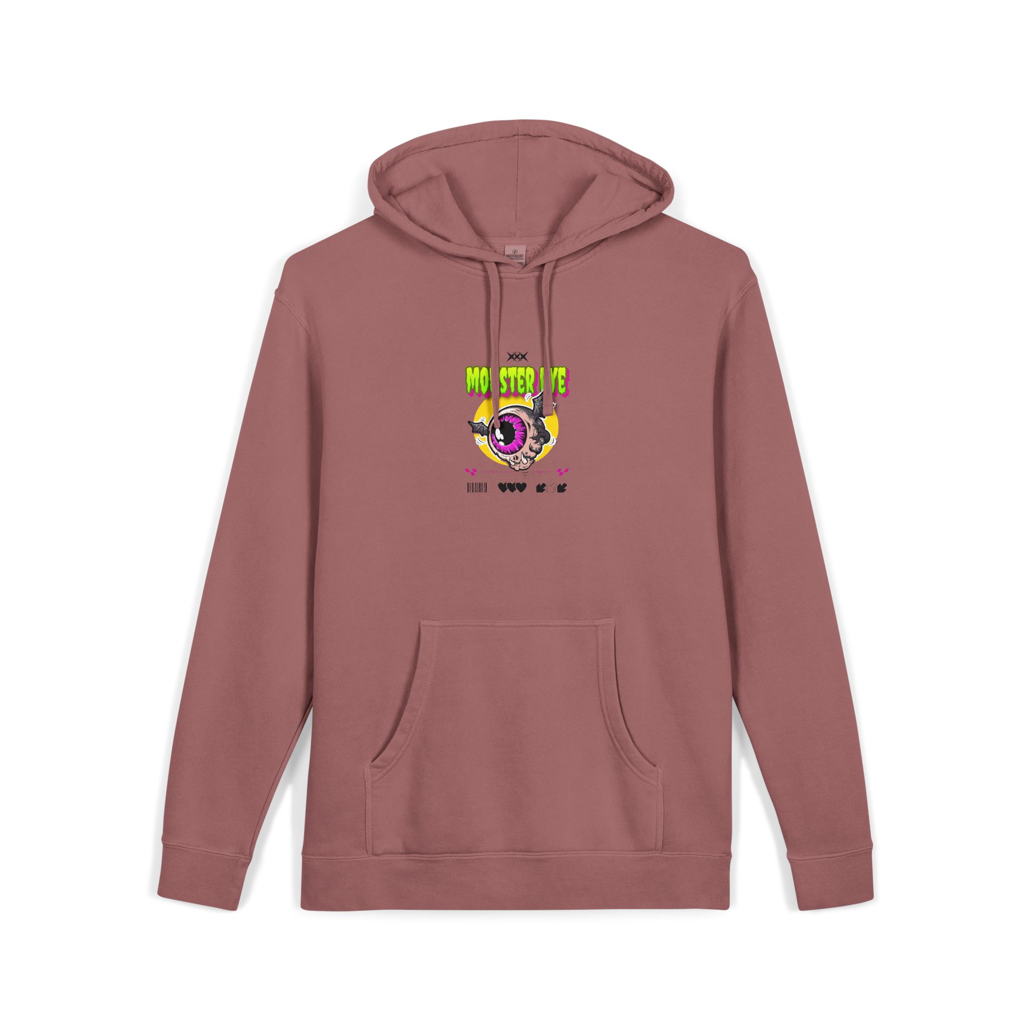 Typography Tshirt Design Monster Eye Unisex Pigment Dyed Hoodie Embroidery - Image 31