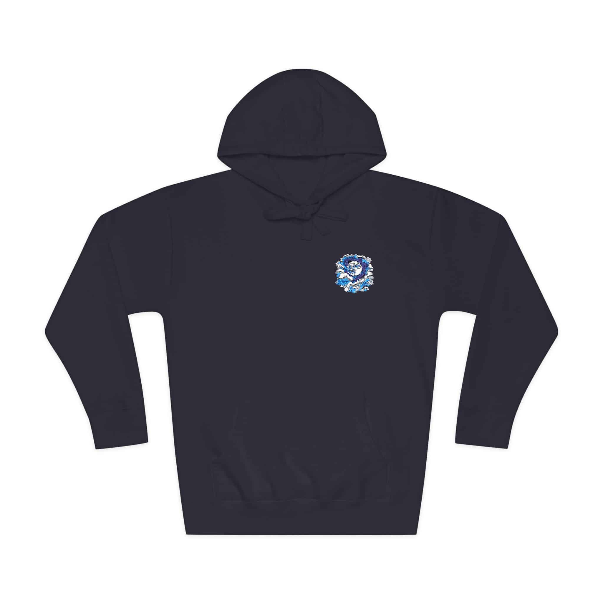 Watercolor Full Moon Clouds Elements Set Unisex Fleece Hoodie - Image 21