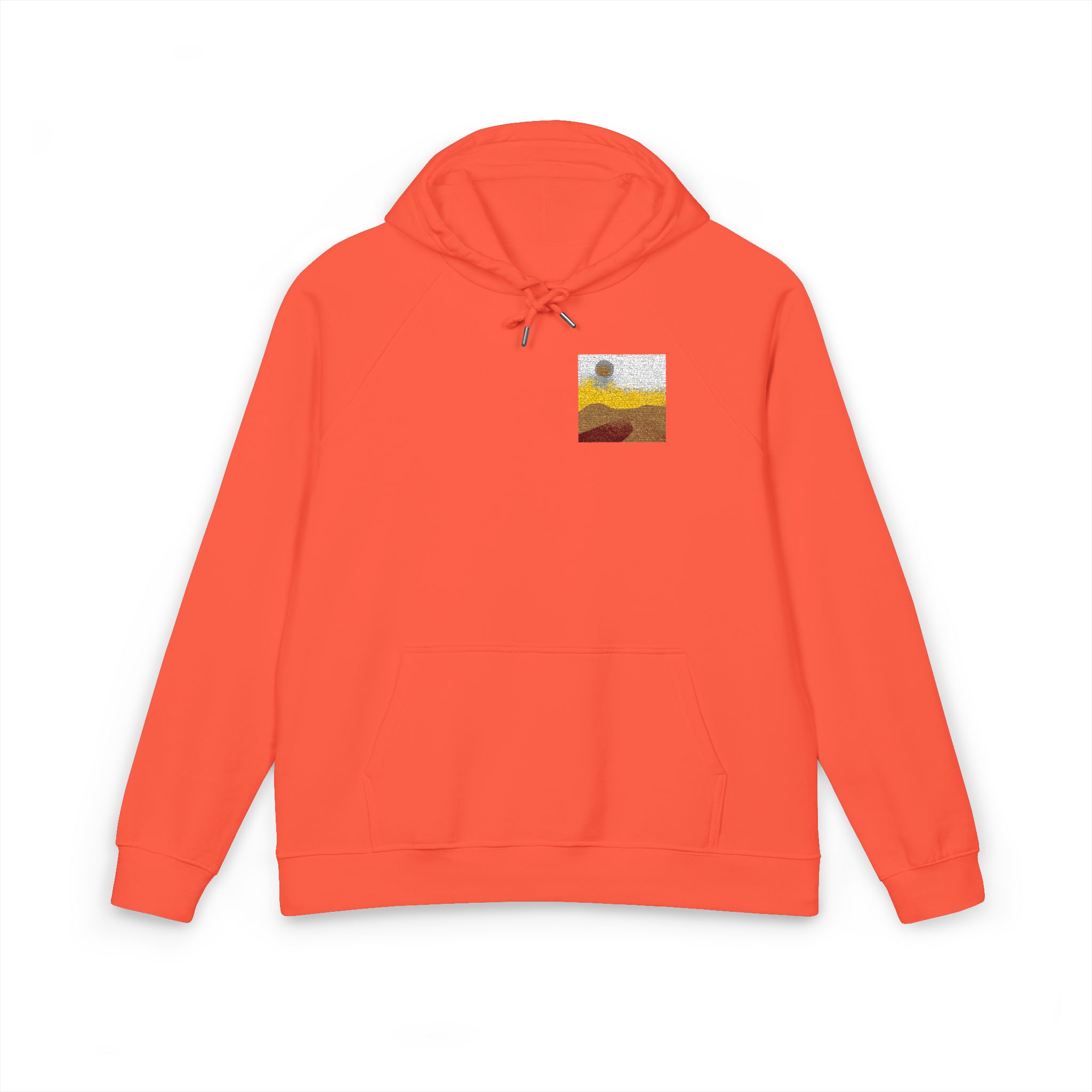 Dreamy Motivational Card Template Social Media Landscape Unisex Eco Raglan Hoodie Embroidery - Image 5