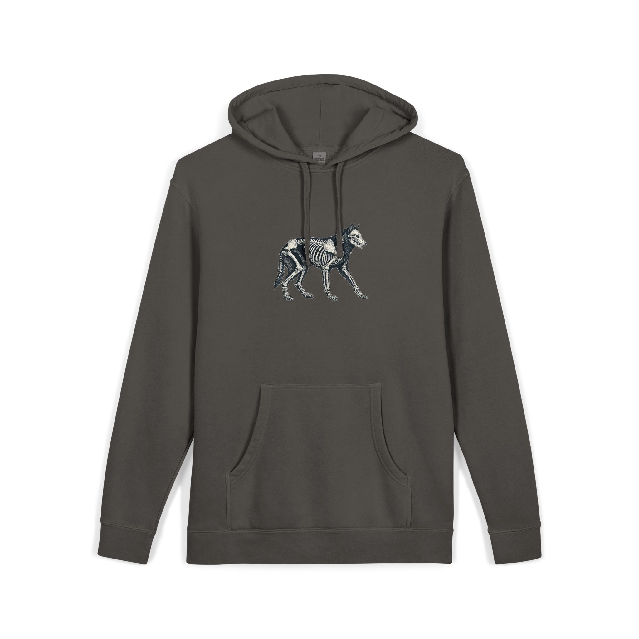 Vector Wolf Skeleton Illustration Vintage Engraving Style Unisex Pigment Dyed Hoodie Embroidery - Image 27
