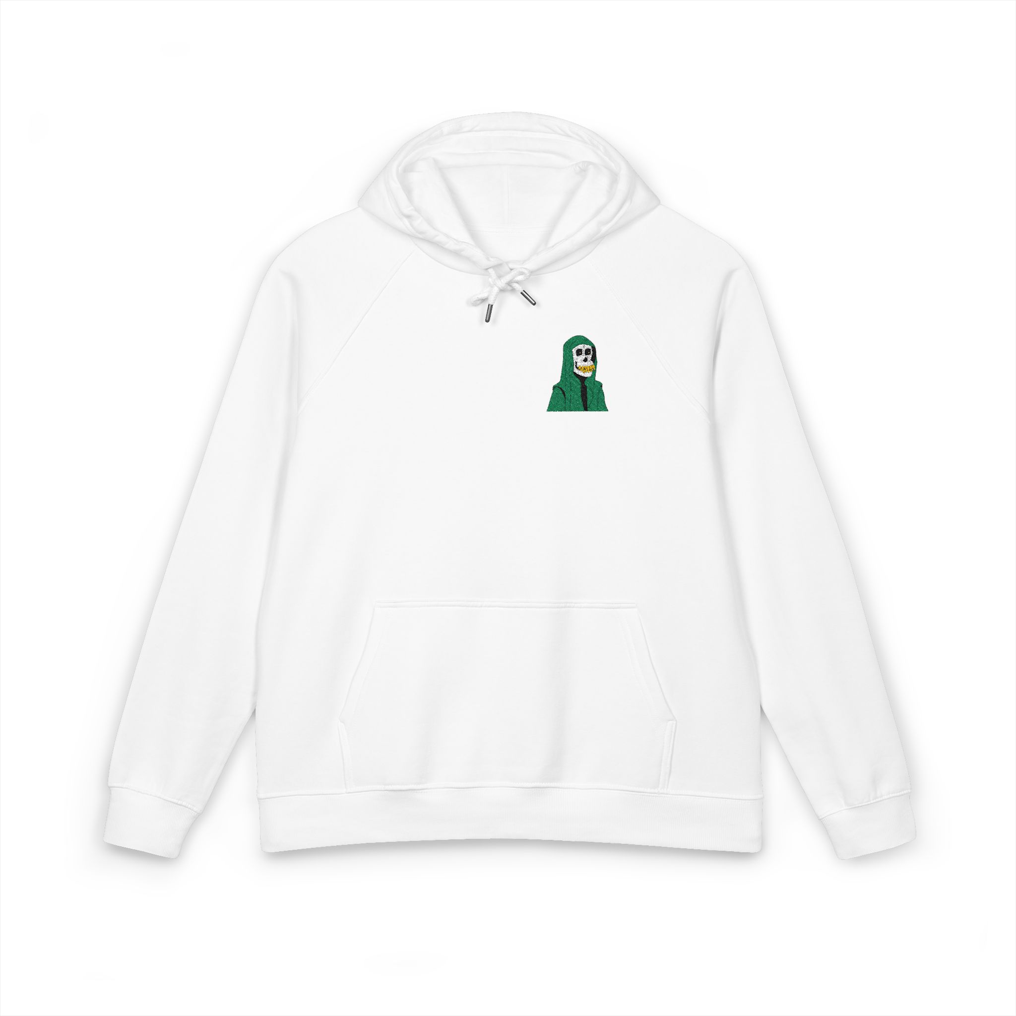 Skull Unisex Eco Raglan Hoodie Embroidery