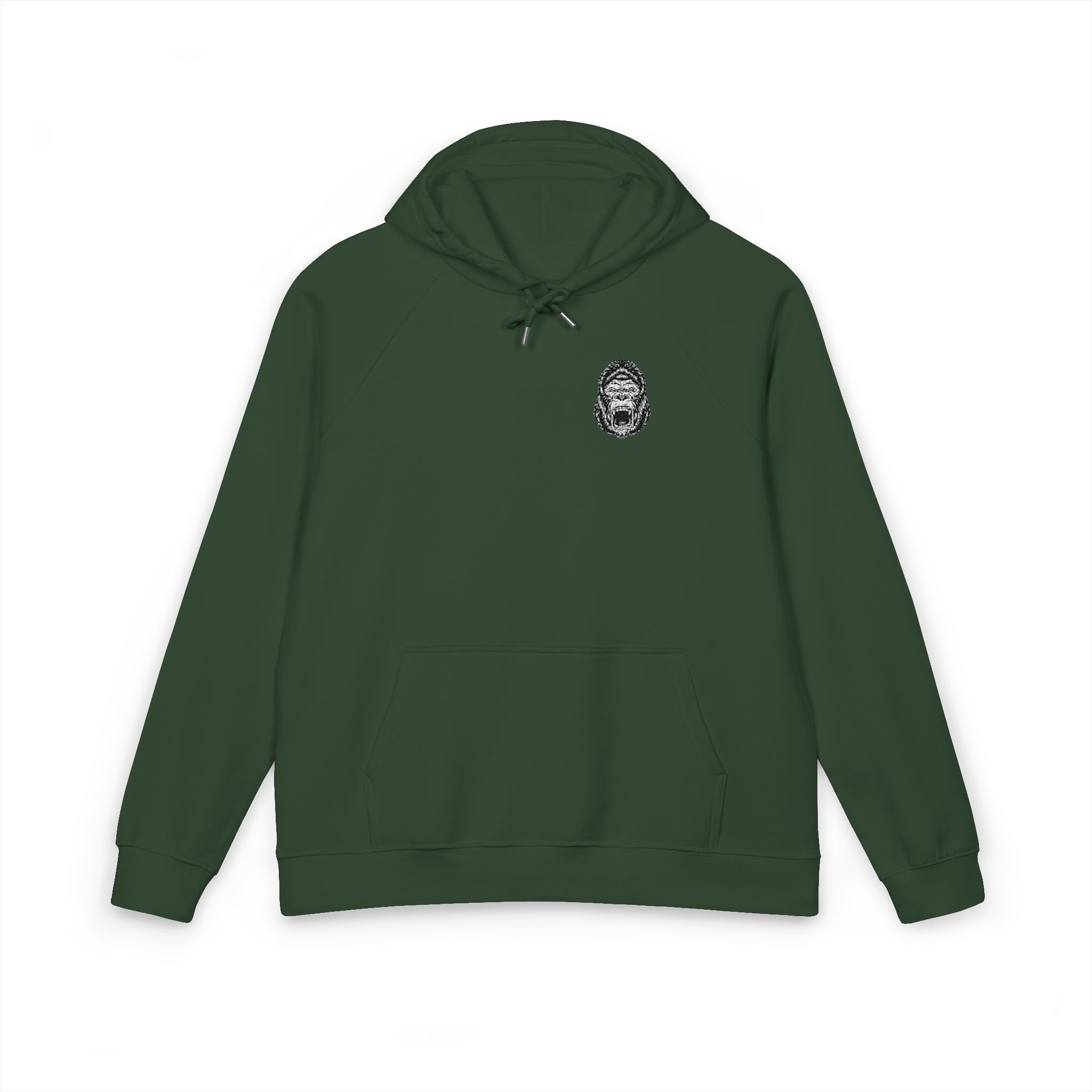 Head Gorilla (1) Unisex Eco Raglan Hoodie Embroidery - Image 13
